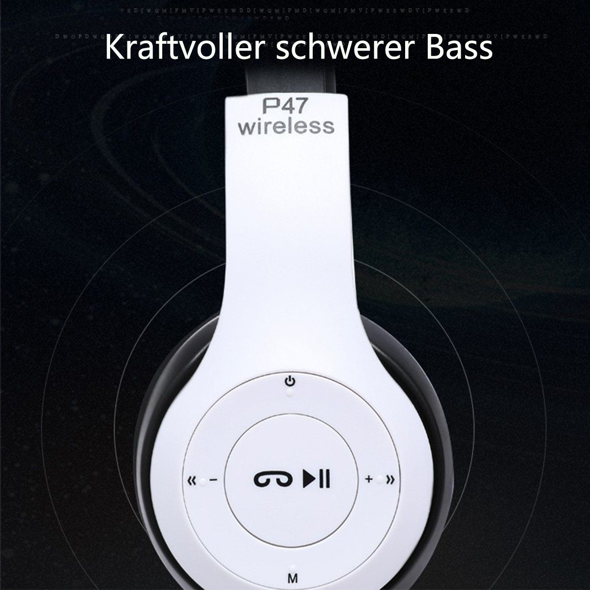 autolock Bluetooth Over-Ear-Kopfhörer Wireless Faltbare Headset Over-Ear-Kopfhörer (Stereo Kopfhörer mit Micro USB Kabel, 3,5mm Köpfhorerkabel)