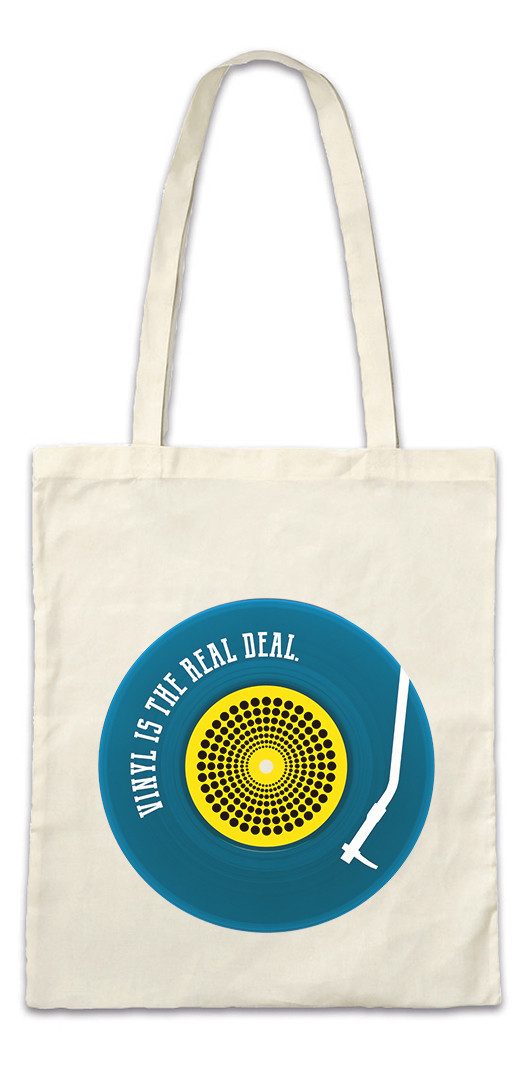 Urban Backwoods Beuteltasche Schallplatte Is The Real Deal Stofftasche Schallplatte Record Player (1-tlg), Musik Music DJ Turntables