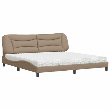 vidaXL Bett Bett mit Matratze Cappuccino-Braun 200x200 cm Kunstleder