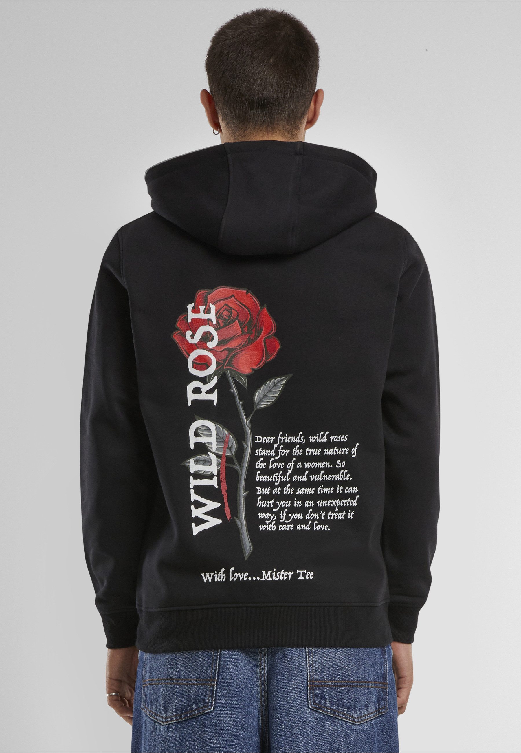 MisterTee Rundhalspullover MisterTee Herren Wild Rose Hoody (1-tlg)