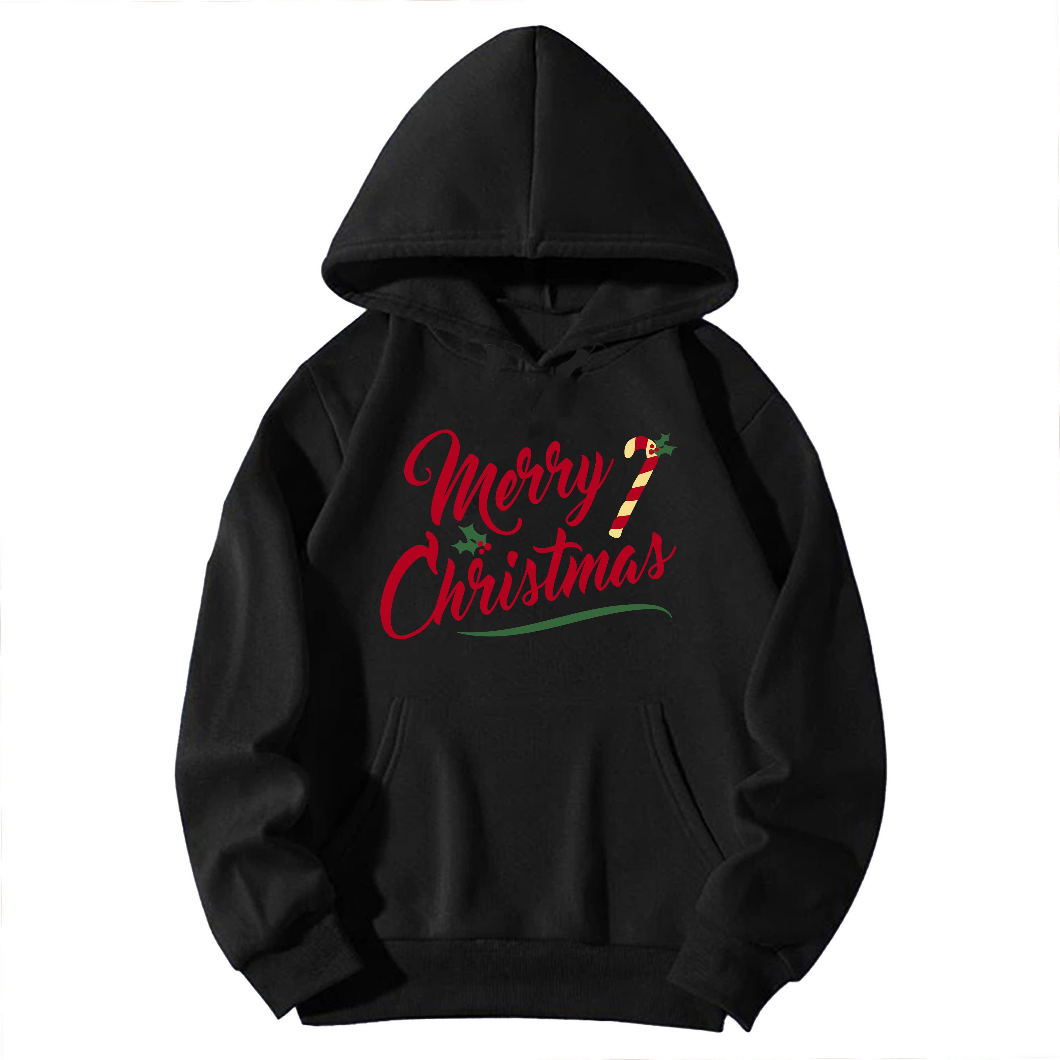 Banco Kapuzensweatshirt Damen Merry Christmas Unifarben Weihnachtspullover Rundhals Größen XS - 6XL