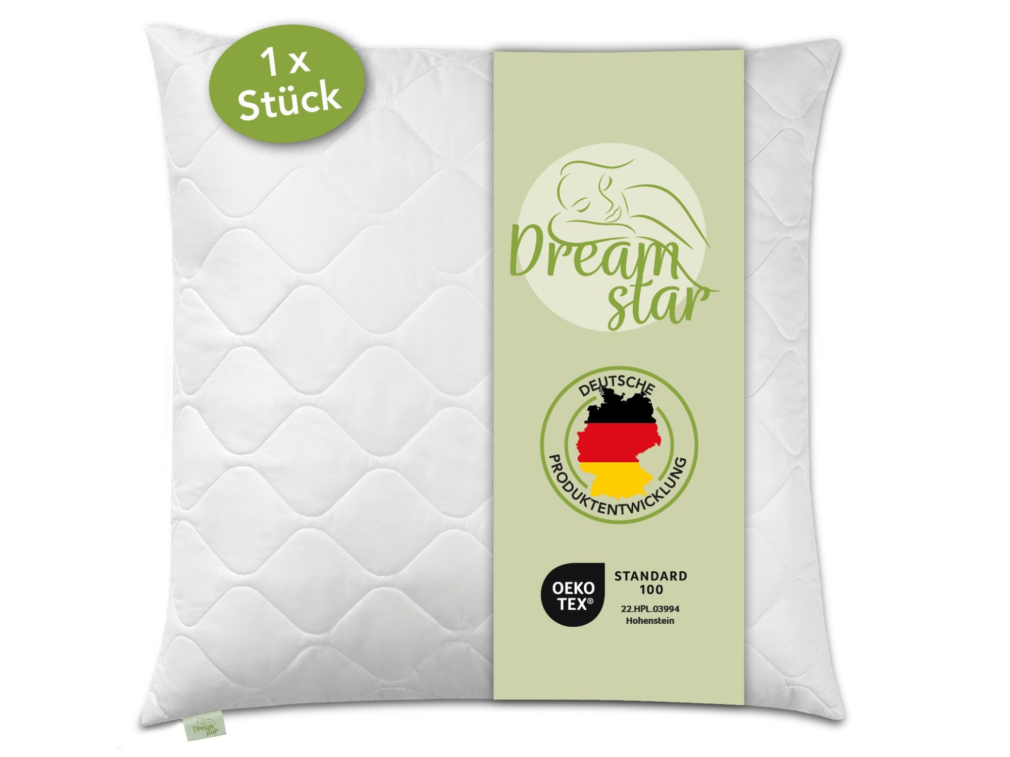 Dreamstar Microfaserkissen gestepptes Kopfkissen 40x80 cm und 80x80 cm - Pr günstig online kaufen
