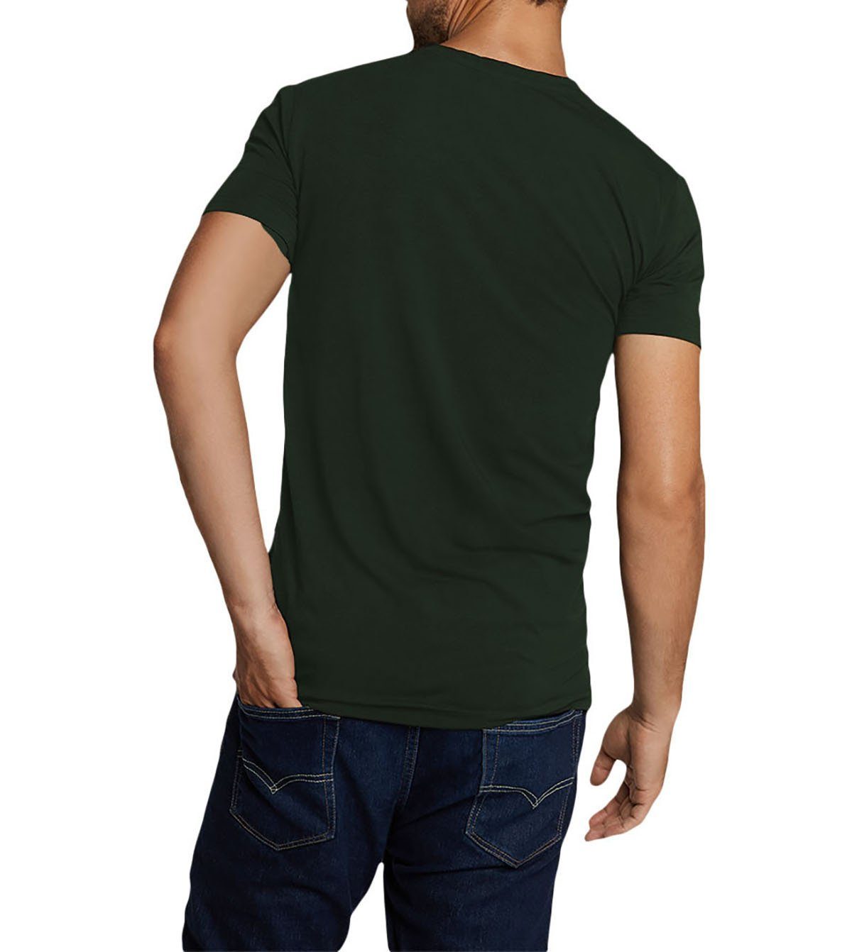 Pack Bamboo Unterhemd Herren basics 2er T-Shirt VELO, T-Shirt - Grün