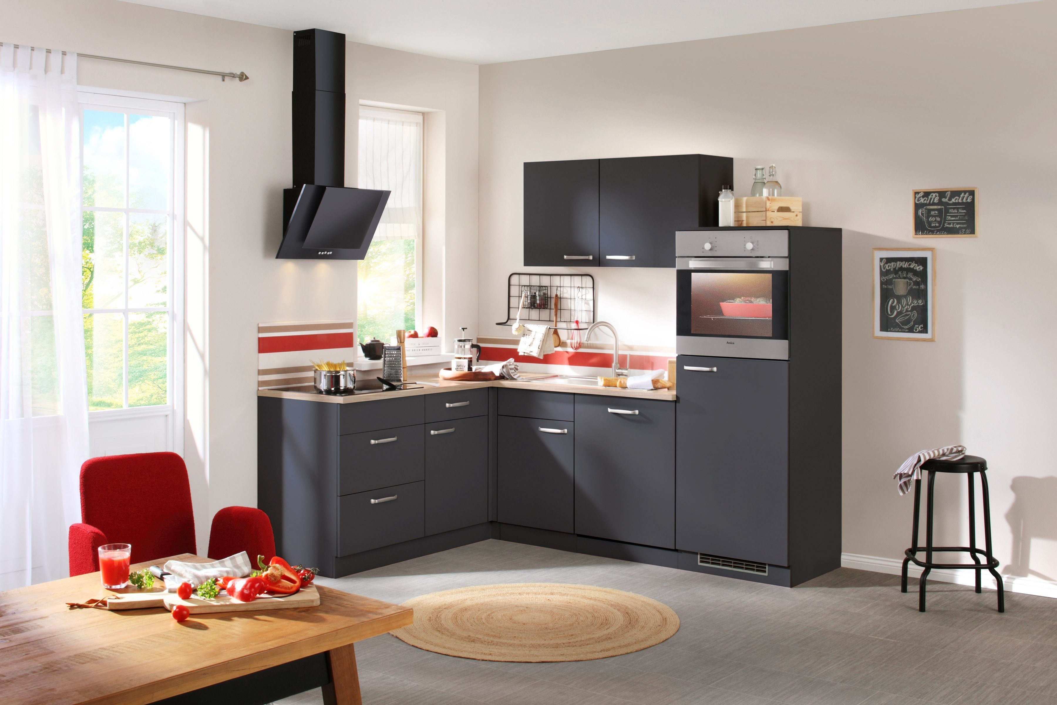 wiho Küchen Winkelküche Michigan, mit E-Geräten, 230 x 170 cm günstig online kaufen