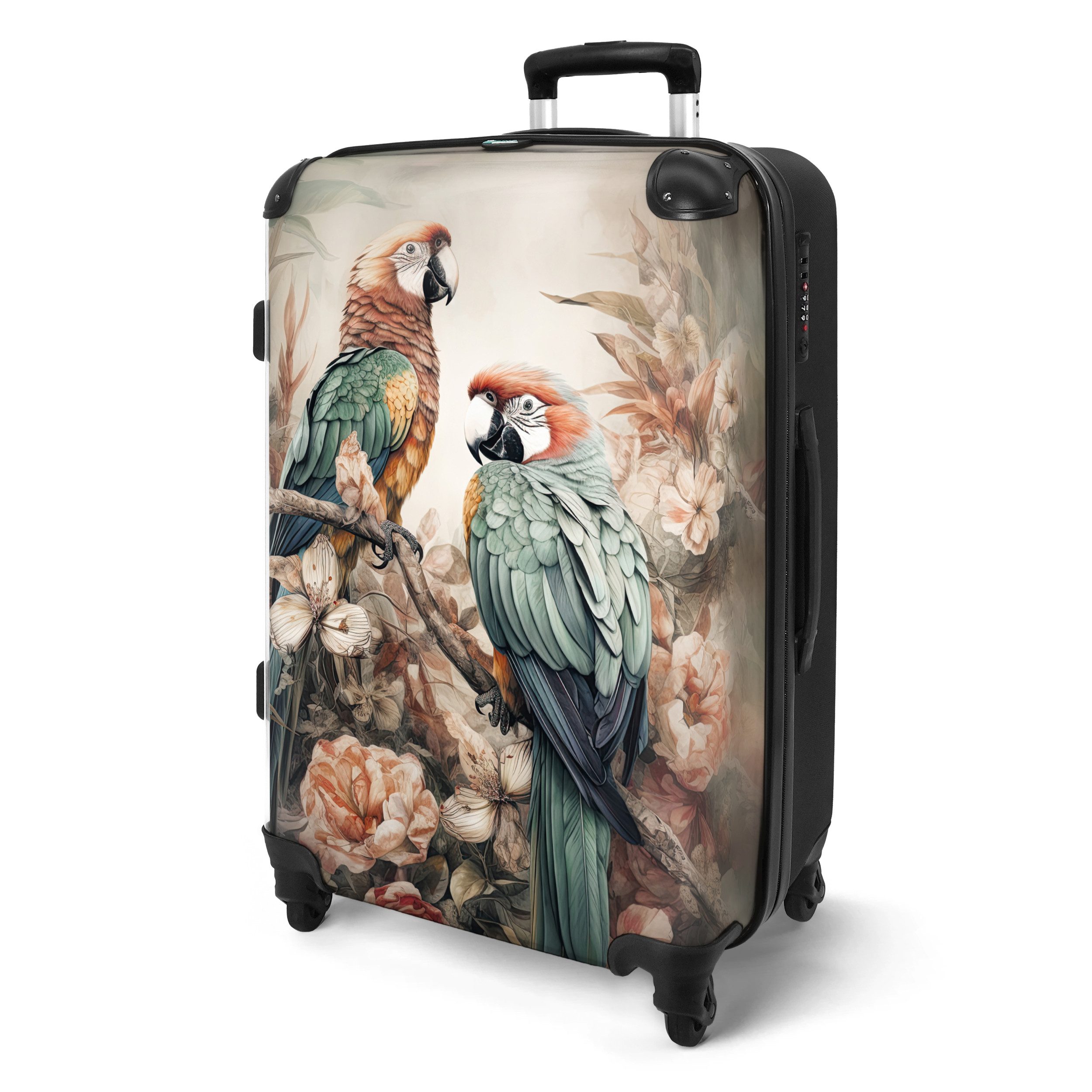 NoBoringSuitcases.com© Hartschalen-Trolley Papageien - Vögel - günstig online kaufen