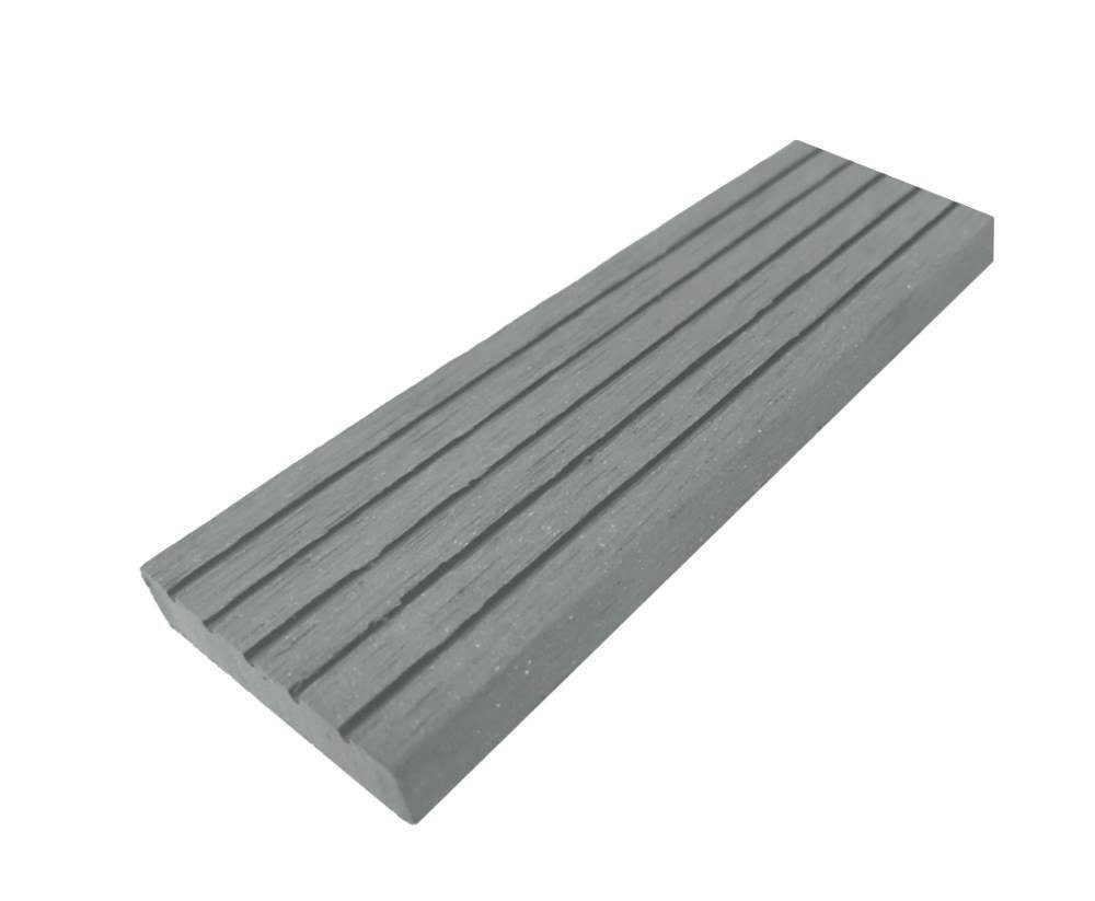 WPC Profi Terrassendielen Muster Abschlussleiste Flachleiste steingrau, (Abschlussleiste, 1-St., Musterstück 15 cm)