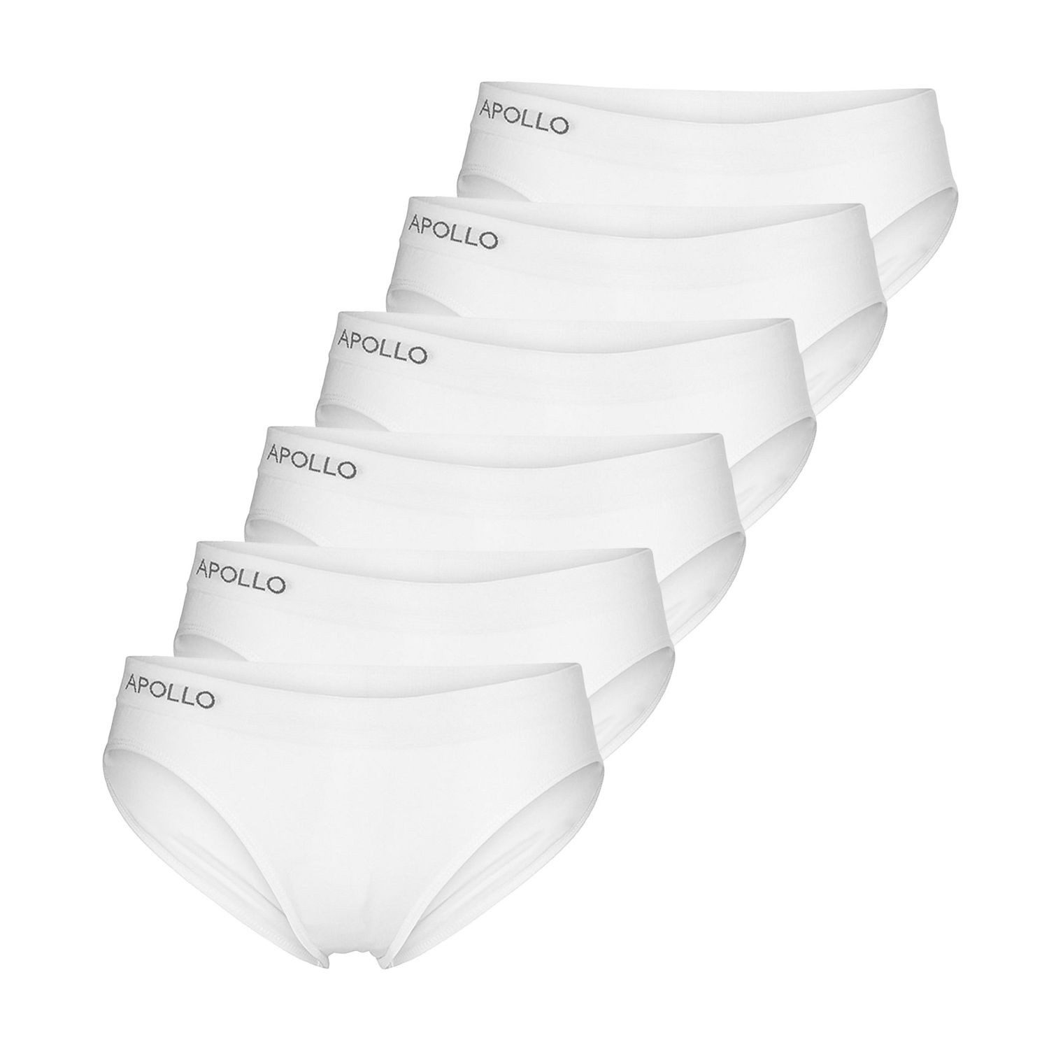 Apollo Slip Seamless (6-St., Mehrpack) Slips, Basic Briefs, Baumwoll-Stretch, im 6er Pack