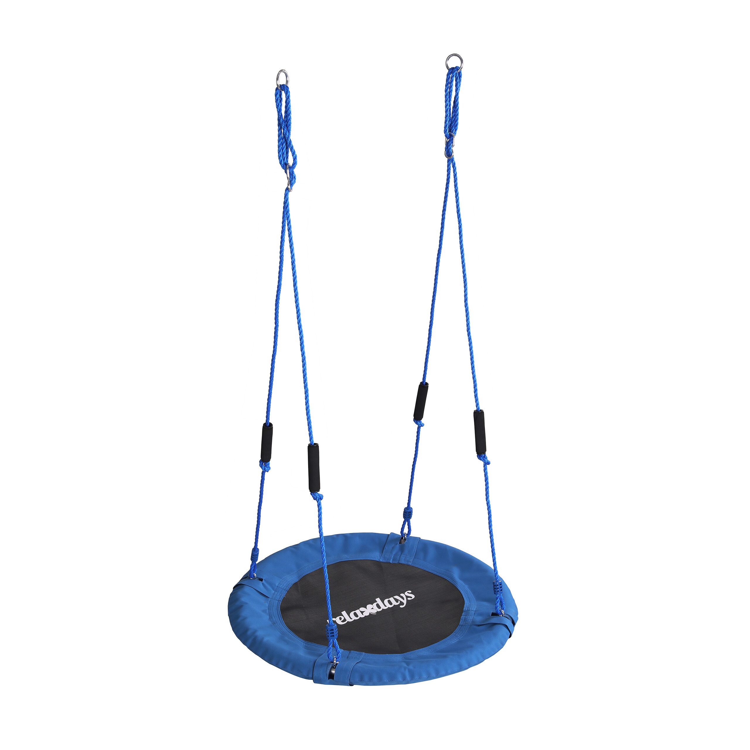 relaxdays Nestschaukel-Sitz Nestschaukel Kinder Schaumstoffgriffe (1-tlg), blau, 80 cm