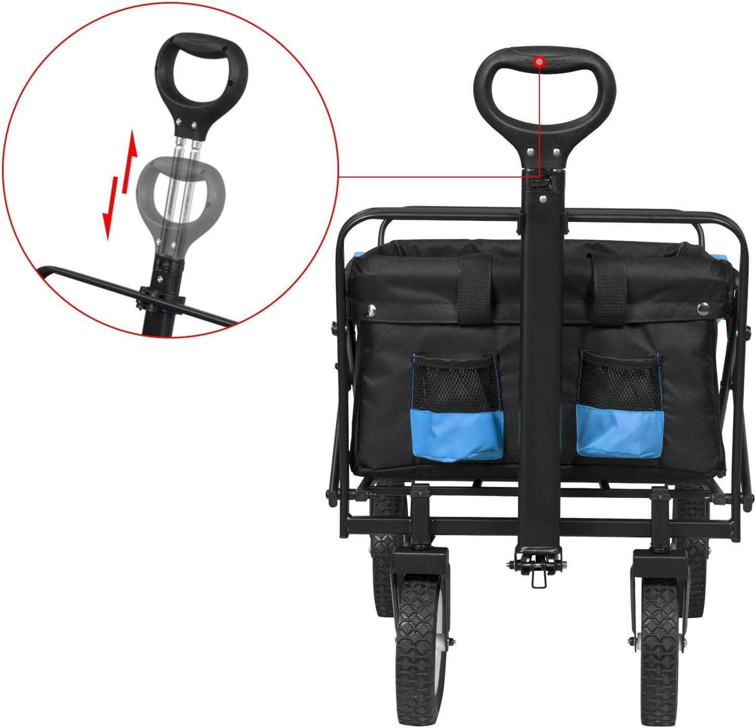 EUGAD Bollerwagen (1-tlg), faltbar klappbar belastbar bis 80kg PP-Räder