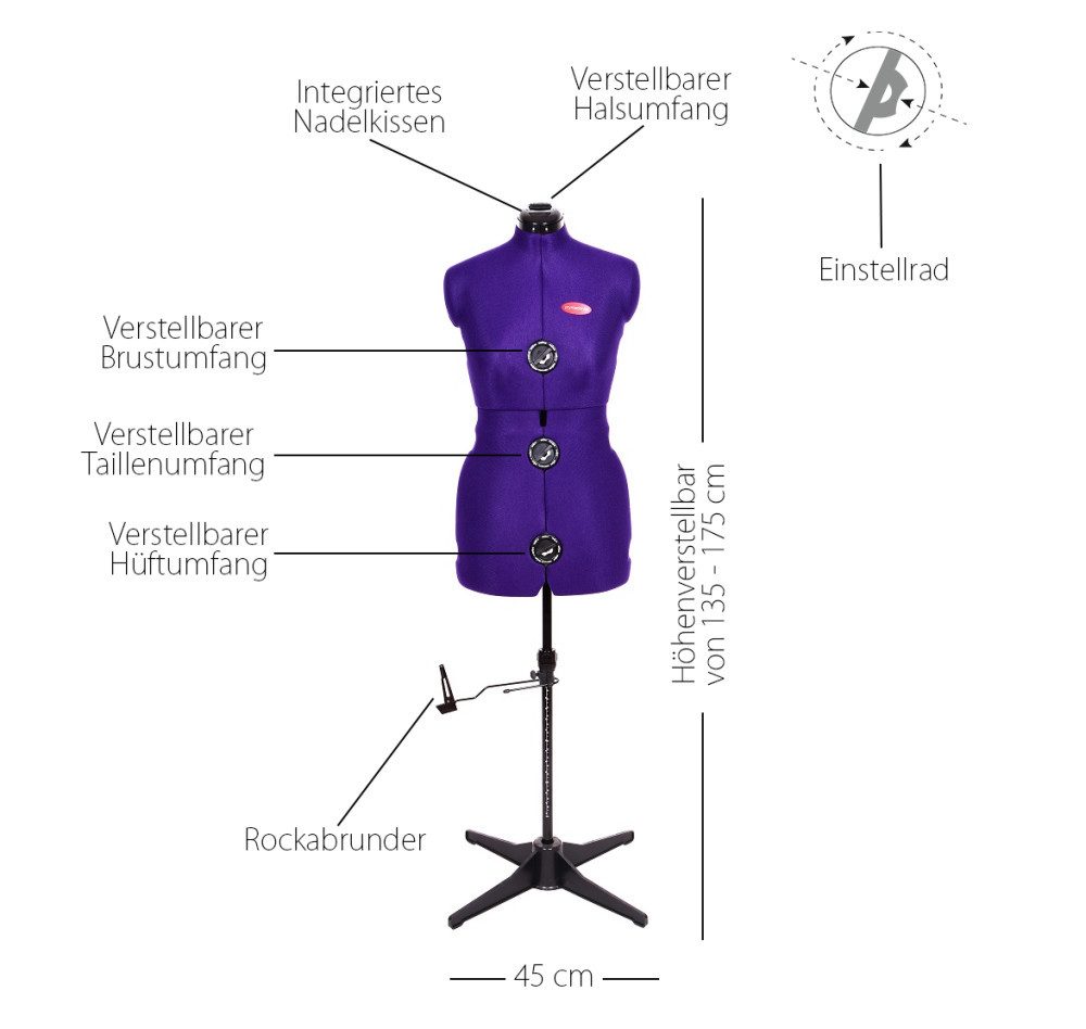 Prym Schneiderpuppe - Schneiderbüste Prymadonna (M / 42-48) – Bild 2 von 2