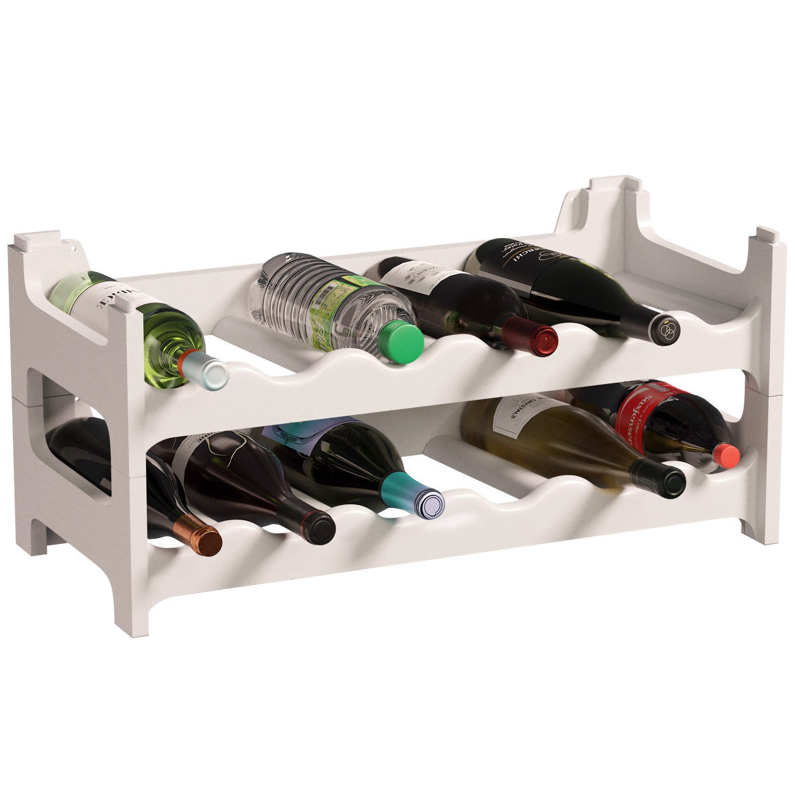 ARTECSIS Weinregal Stapelbar, Flaschenregal Kunststoff, Gastronomie-Qualität, Weiß Verschiedene Mengensets, Made In Austria