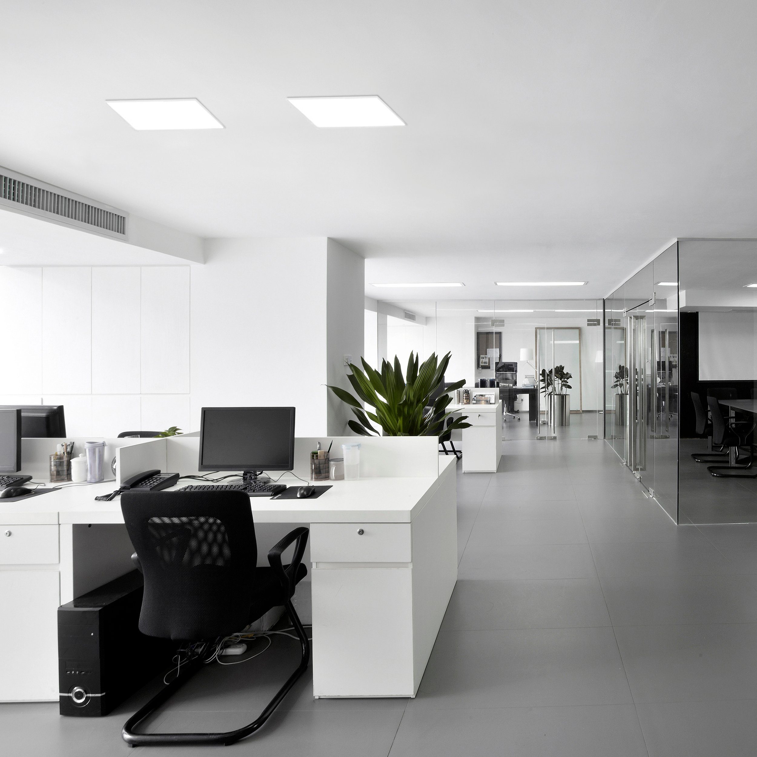 näve LED Panel Carente, Dimmfunktion, Nachtlichtfunktion, LED fest integriert, Kaltweiß, Warmweiß, CCT, Nachlichtfunktion, dimmbar, incl. Fernbedienung, Farbe: weiß/klar
