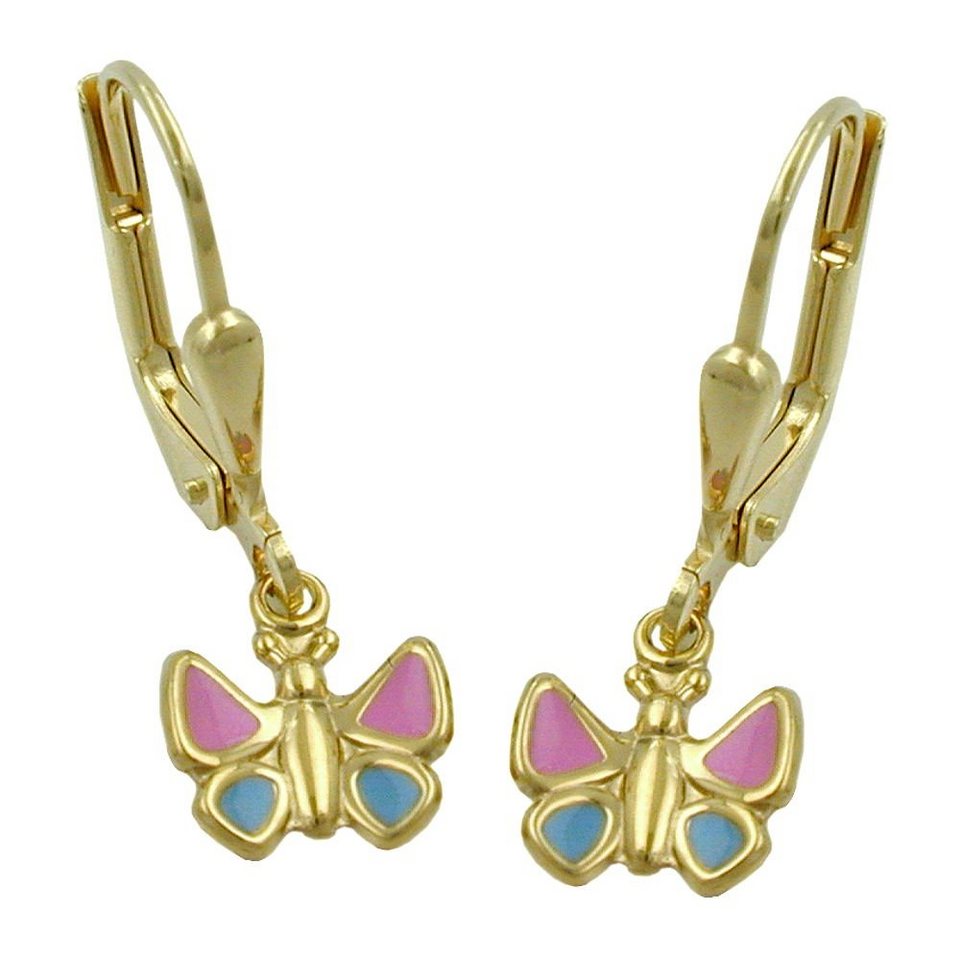 Erario D'Or Paar Ohrhänger Kinder Ohrringe Schmetterling 9Kt GOLD