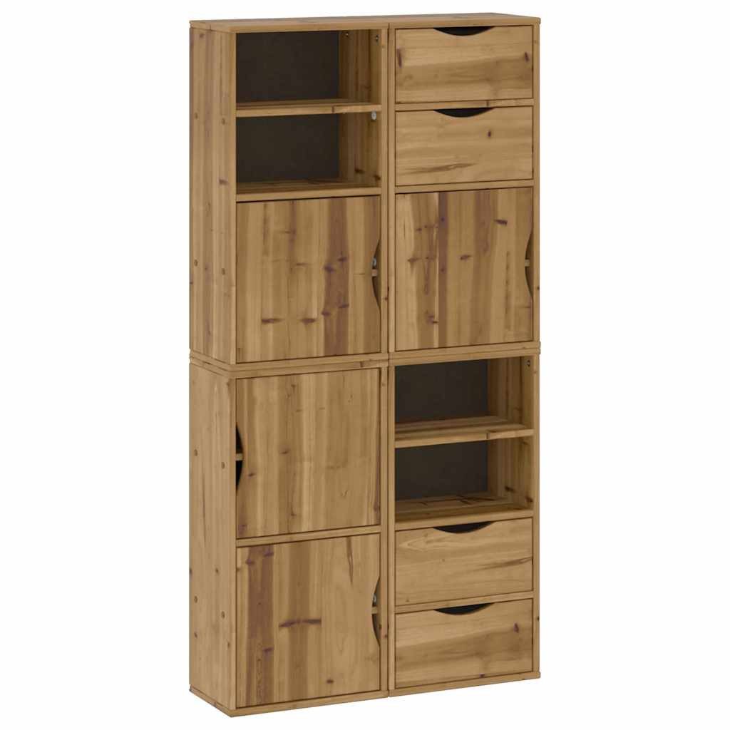 Sideboard Beistellschränke 4 Stk. ODDA 40x24x79 cm Massivholz Kiefer