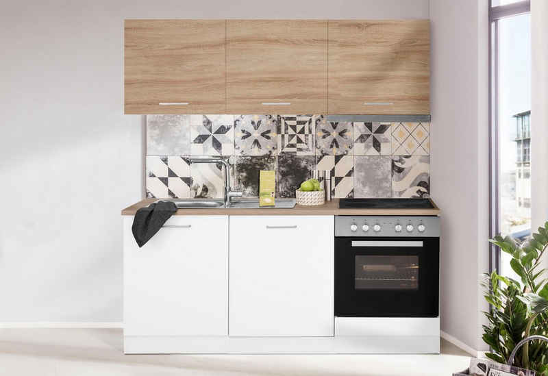 HELD MÖBEL Küchenzeile Visby, mit E-Geräten, Breite 180 cm, inkl. Geschirrspülmaschine