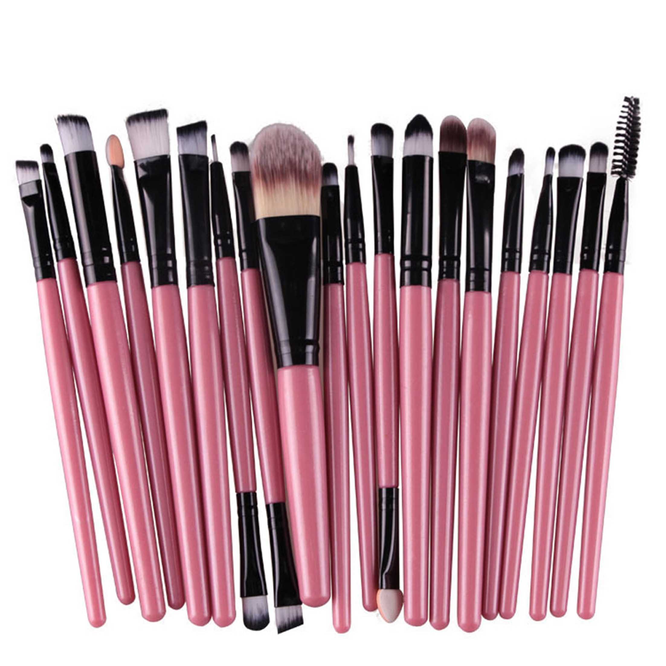 KINSI Kosmetikpinsel-Set 20 Stück Make-up,Pinsel zum professionellen auftragen von Lidschatten, 20 tlg., Foundation Eyeliner Rouge Lippenkosmetik Bürsten für Puder