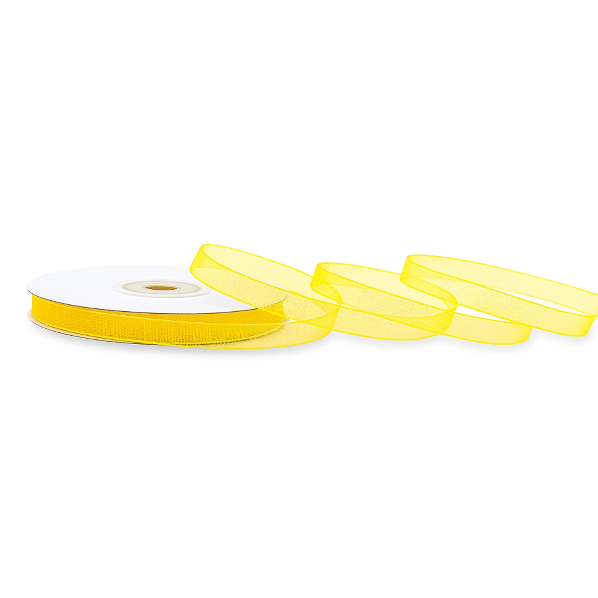 Creativery Organzaband, Organzaband 6mm x 25m Rolle Gelb