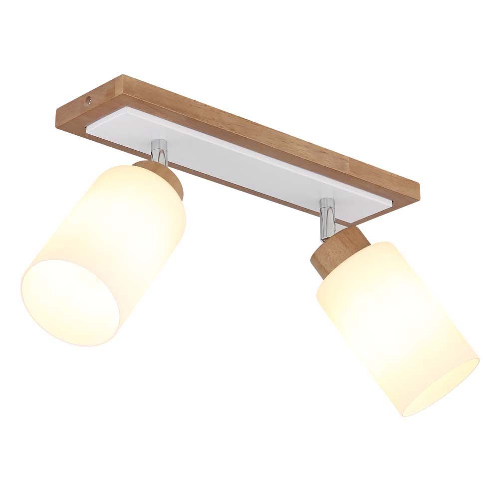 GLOBO LIGHTING Deckenstrahler, Leuchtmittel nicht inklusive, Deckenleuchte Deckenlampe Wohnzimmerlampe Holz braun schwenkbar L 60cm
