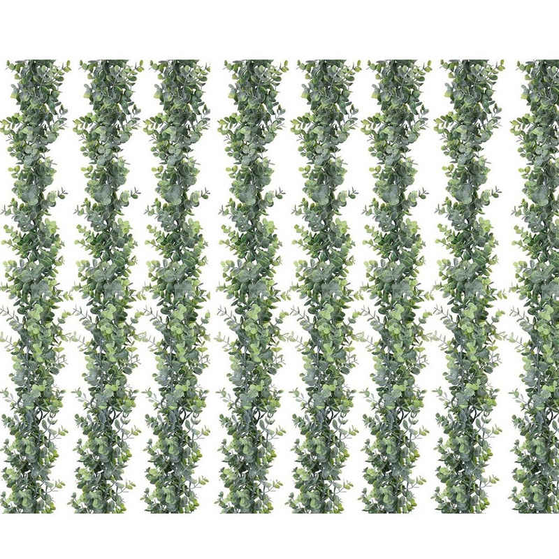Kunstpflanze Künstliche Eukalyptus-Girlande, künstliche Ranken Gras, zggzerg
