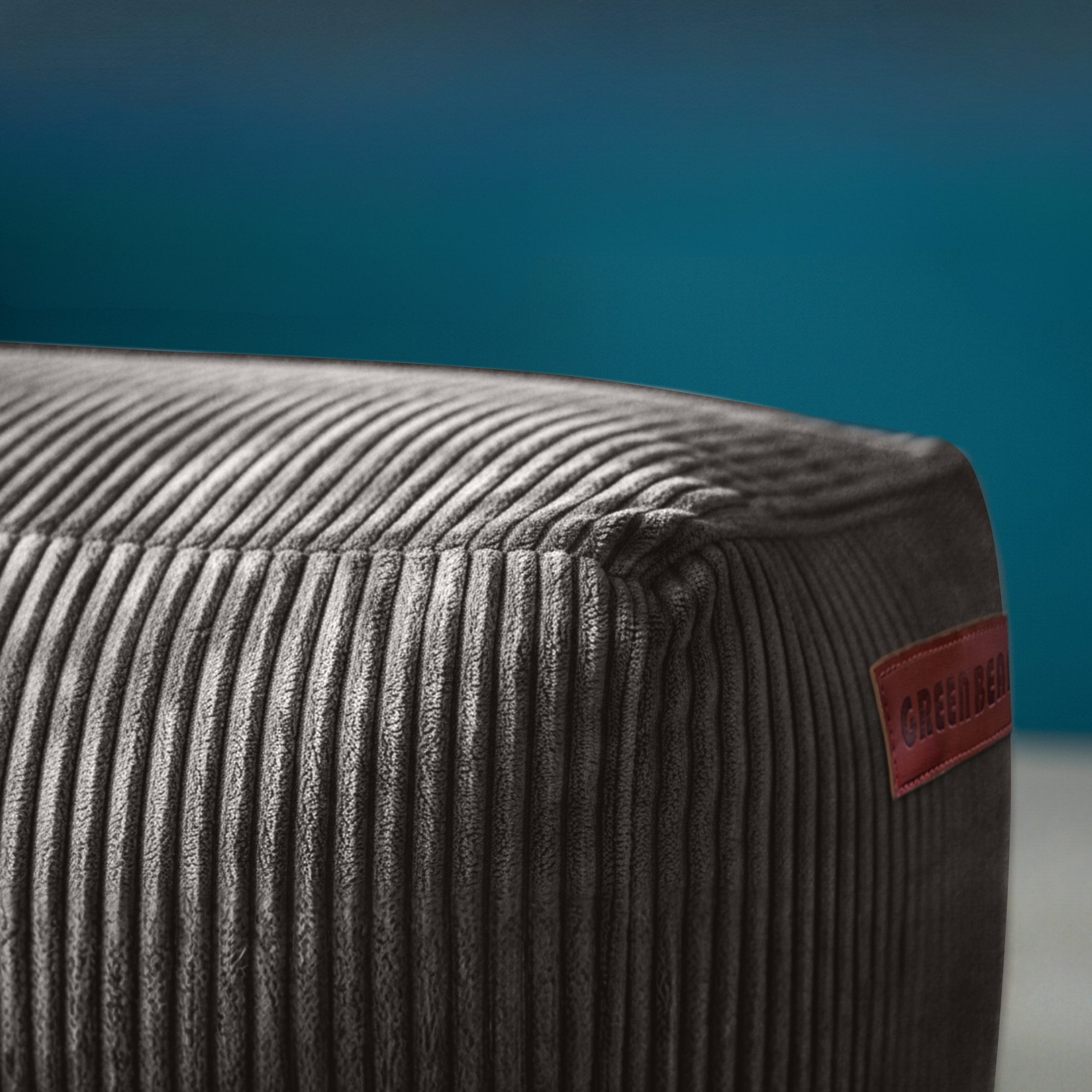 Green Bean Pouf Ottomane Cord (Indoor Sitzhocker Sitzkissen Fußhocker Relax-Sessel, Made in Germany), die ideale Ergänzung zum Sitzsack – Bild 4 von 5