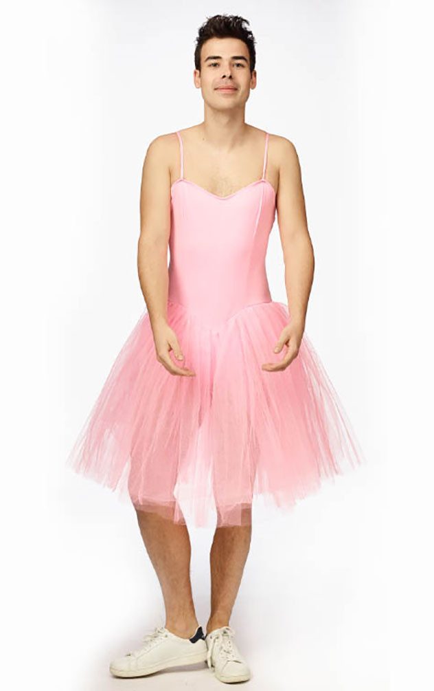 Karneval-Klamotten Kostüm Ballerina Tänzerin Herren rosa, Ballerinakleid Männer Karneval Party Outfit Herrenkostüm