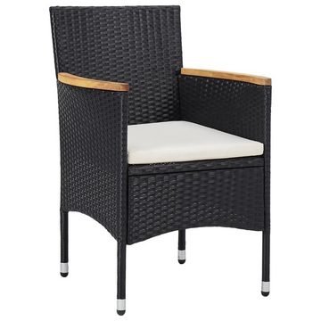 vidaXL Garten-Essgruppe 11-tlg. Garten-Essgruppe Poly Rattan Schwarz, (11-tlg)