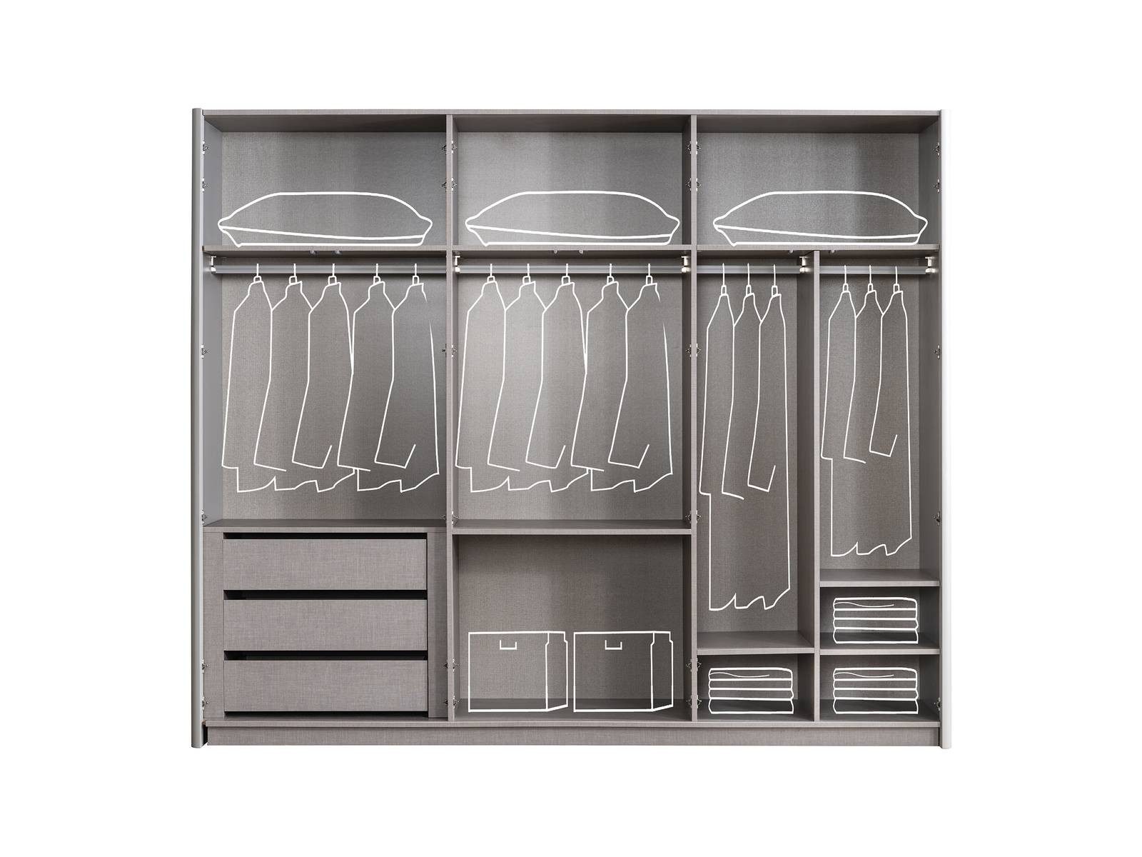 JVmoebel Kleiderschrank Eleganter weißer Holzschrank mit Scharniertüren und Schubladen (1-St., 1x Kleiderschrank) Made in Europa