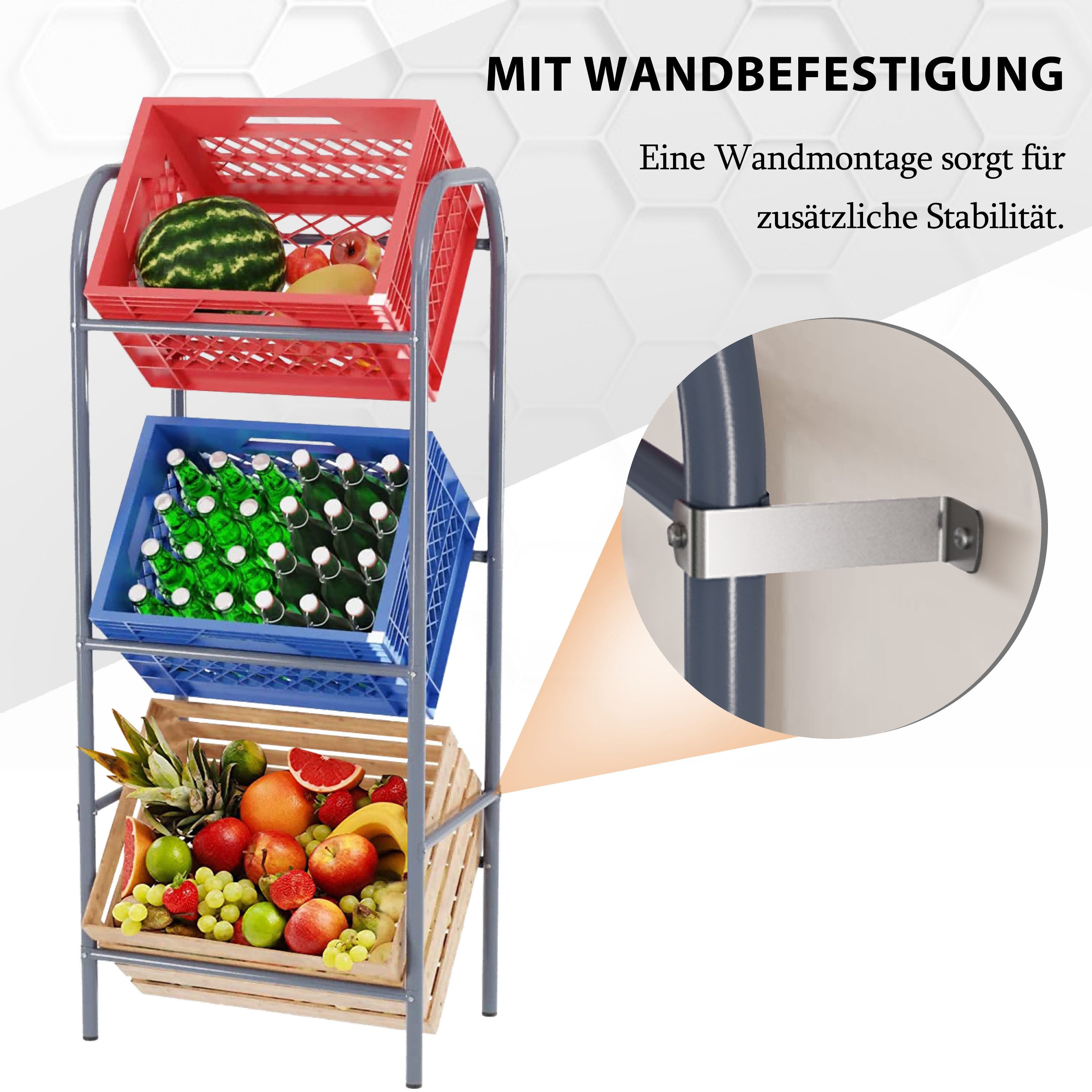 Ribelli Flaschenregal Kastenständer, für 3 Kisten, grau