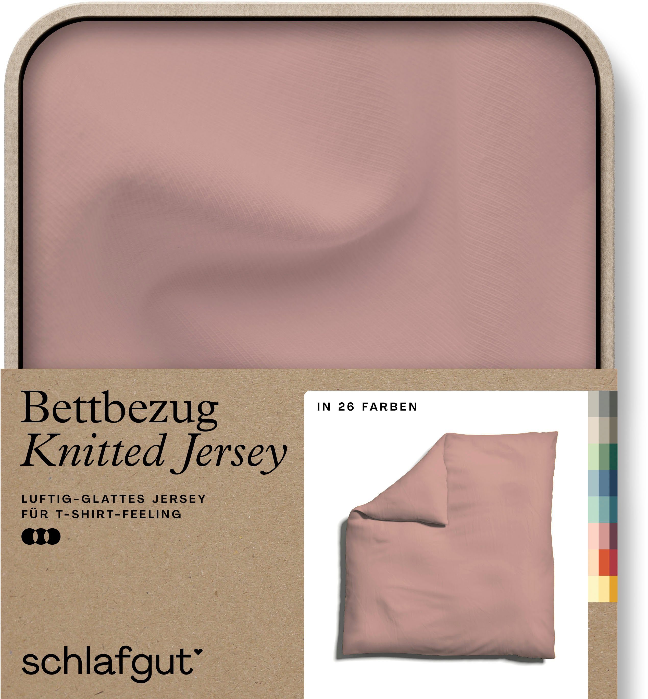 Schlafgut Bettbezug Premium Bettbezug Knitted Jersey (1 St), (1 St), Ton-in-Ton Reißverschluss, Bio-Baumwolle mit Elasthan, Uni, OEKO Tex