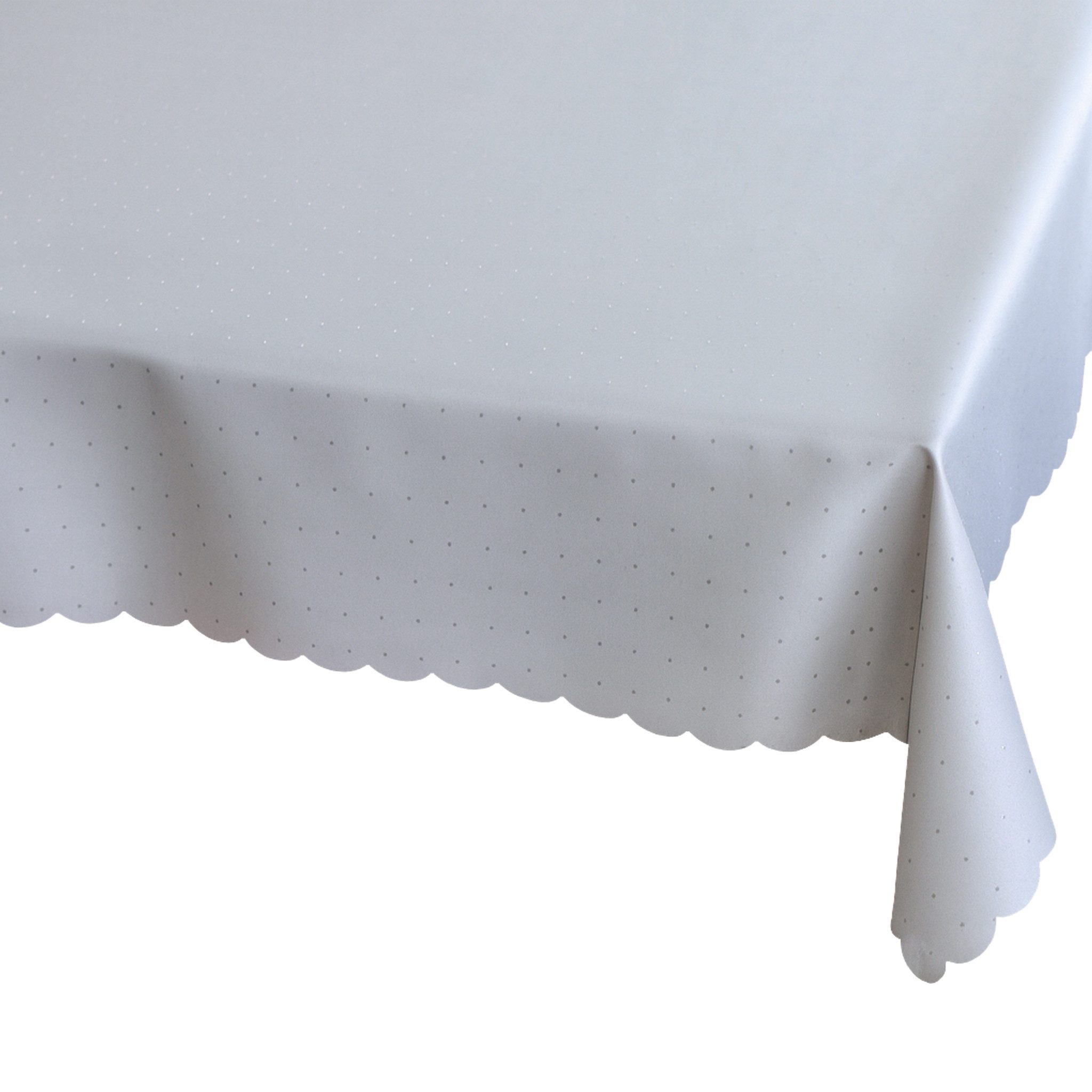 matches21 HOME & HOBBY Tischdecke Tischdecke 130 x 170 cm in Hellgrau für Esstisch & Küche (1-tlg), Waschbares Tischtuch mit gewelltem Rand