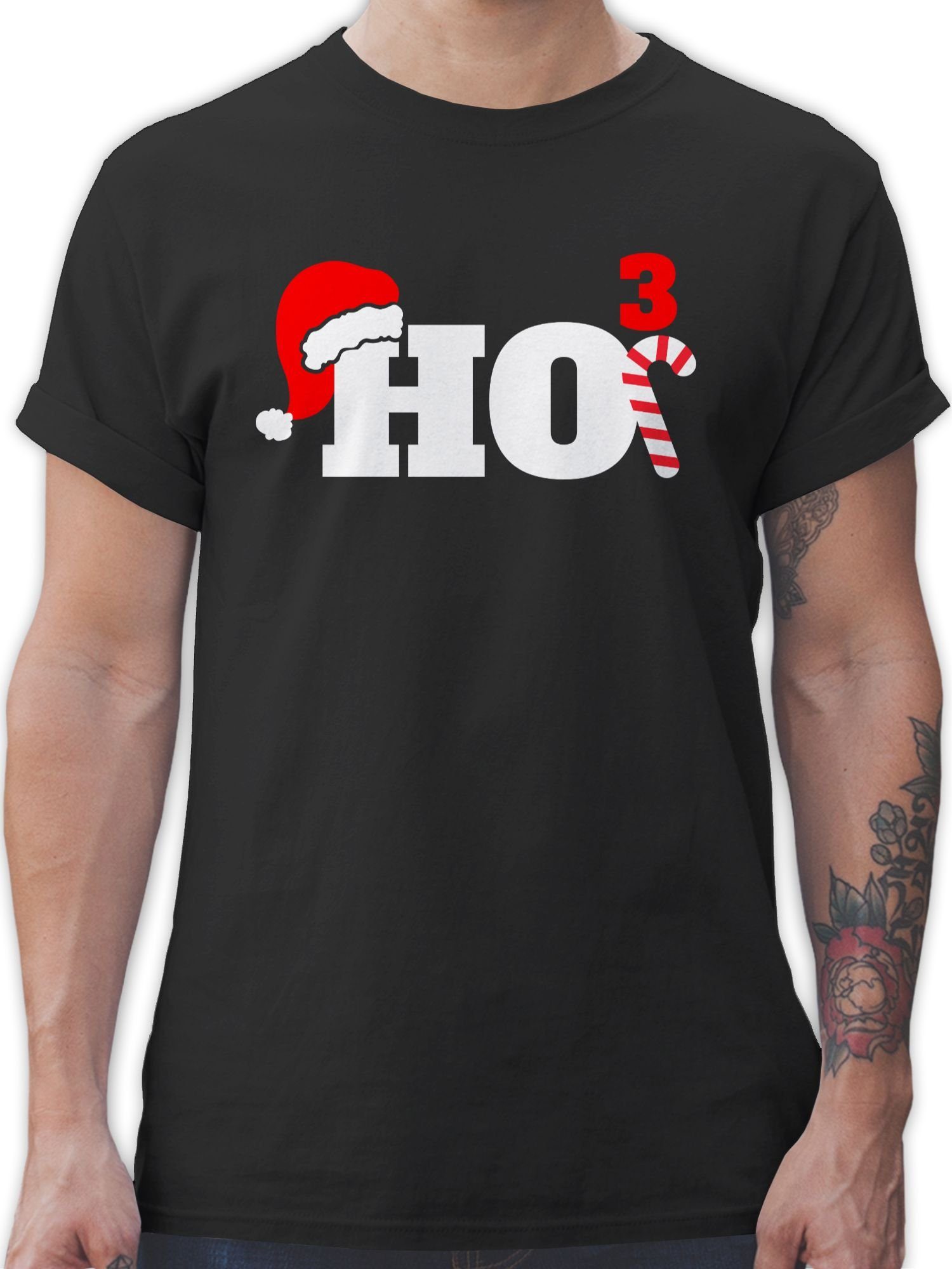Shirtracer T-Shirt HO3 Motiv Weihachten Kleidung 1 Schwarz