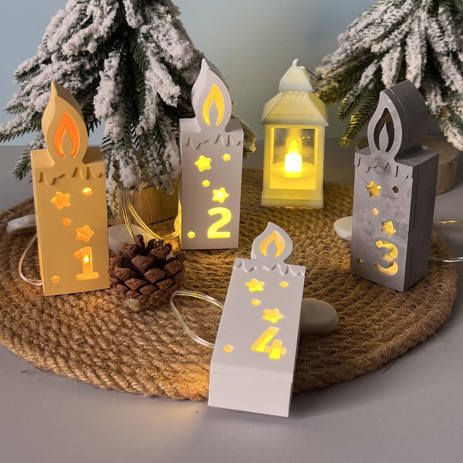 Coonoor Modellierwerkzeug Weihnachten Silikon Gießform 1-4 Kerzenform Weihnachtsdekoration, (1 St) – Bild 5 von 5