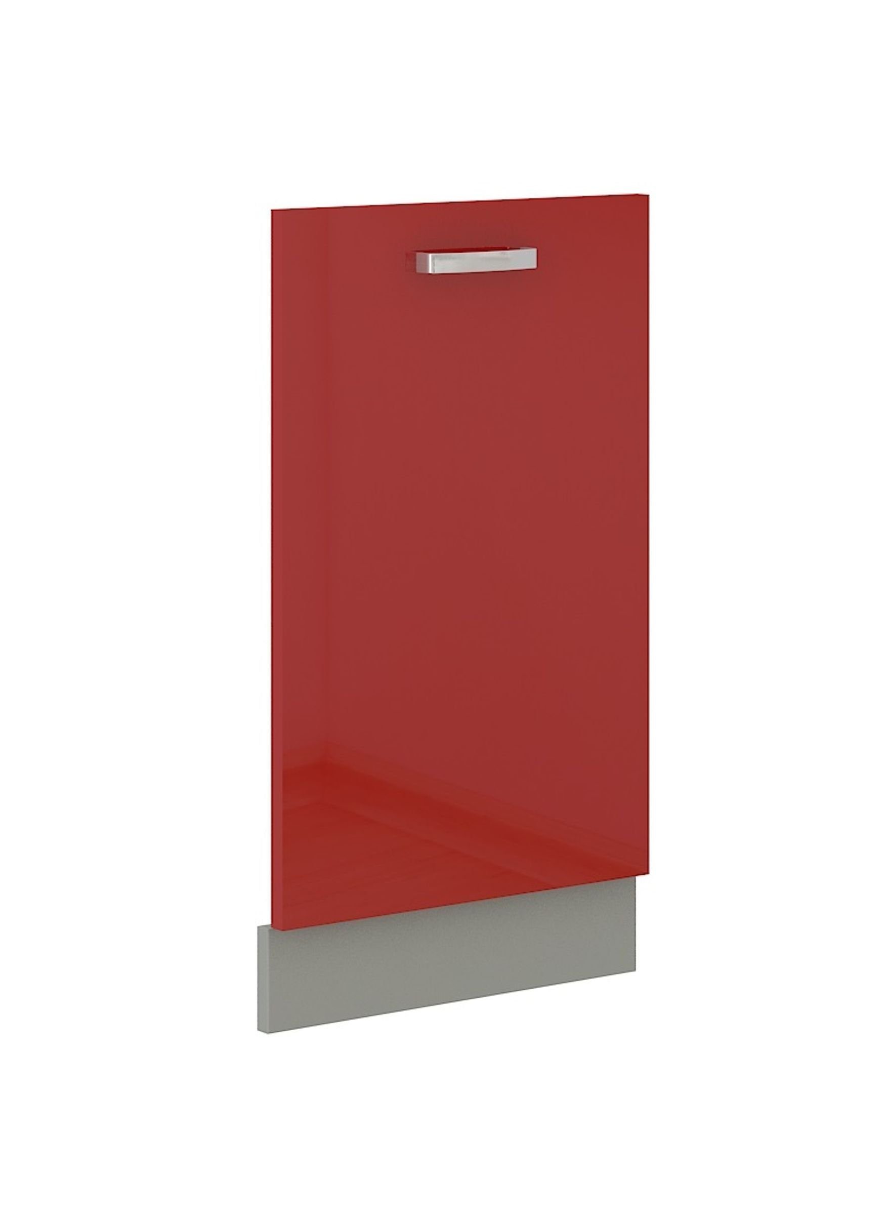 Küchen-Preisbombe Frontblende Geschirrspüler vollintegriert 45 cm Rot Hochglanz Küche Bianca Rose (Frontblende Geschirrspüler vollintegriert, 1 St), Modern