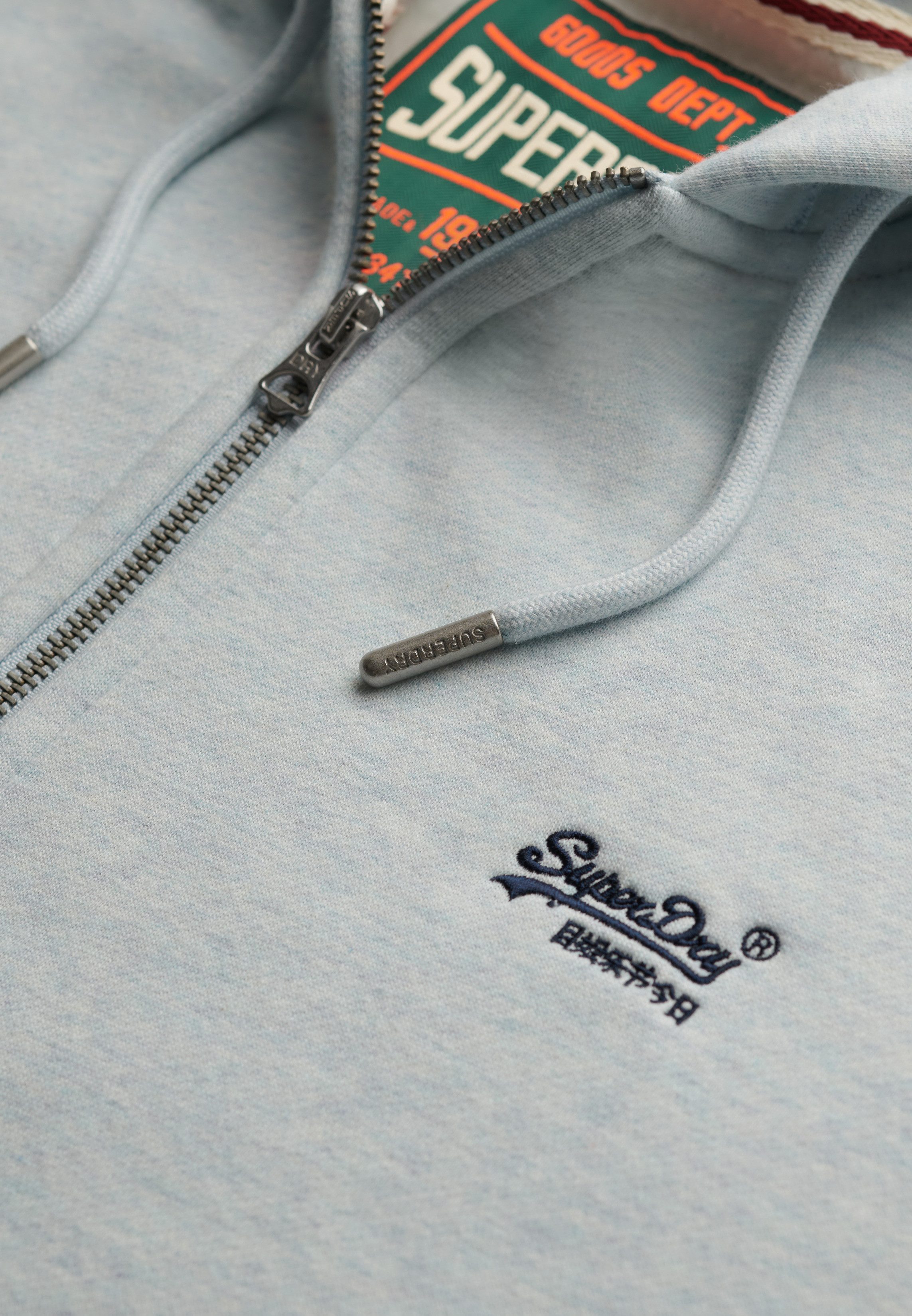 Superdry Kapuzensweatjacke ESSENTIAL LOGO ZIP HOODIE HB Baumwollmischung, slim fit