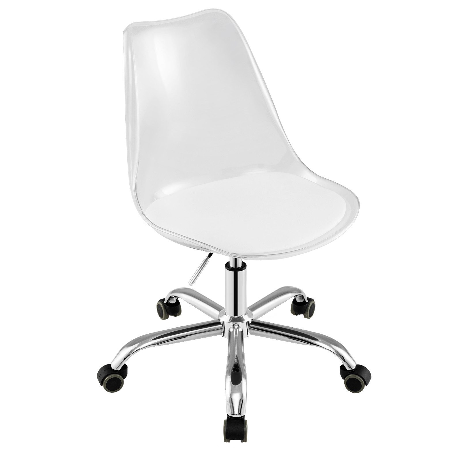 COSTWAY Bürostuhl, Klarer Schreibtischstuhl mit drehbarem Sitz & Polster