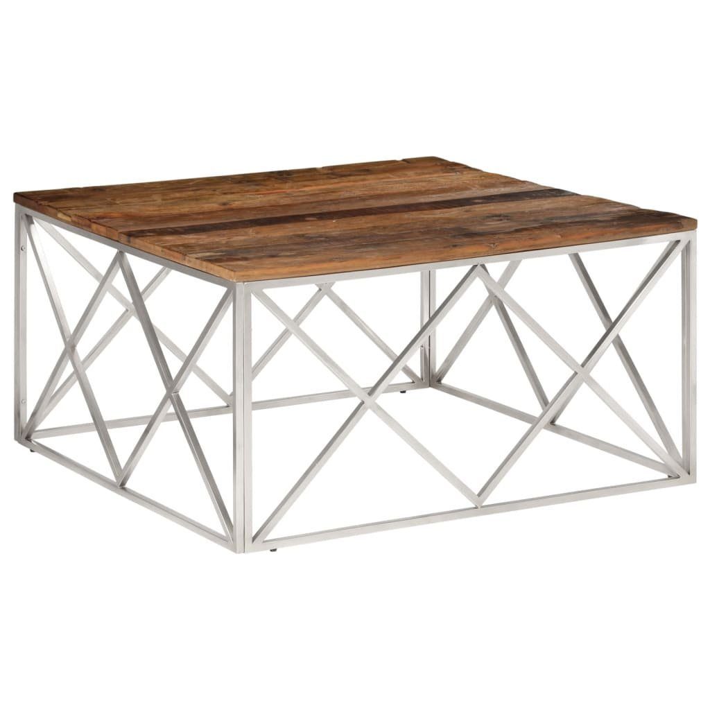 Couchtisch Couchtisch Silbern Edelstahl und Massivholz