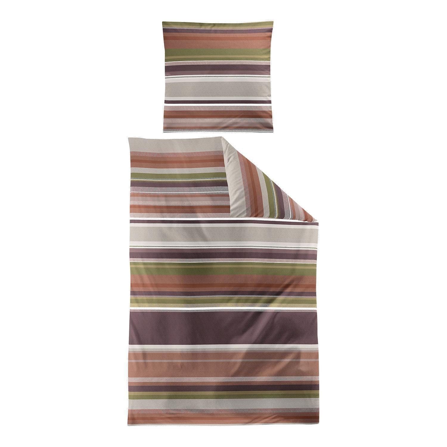 Irisette Bettwäsche NAYA, 135 x 200 cm, Rostbraun, Reißverschluss, Mako-Satin