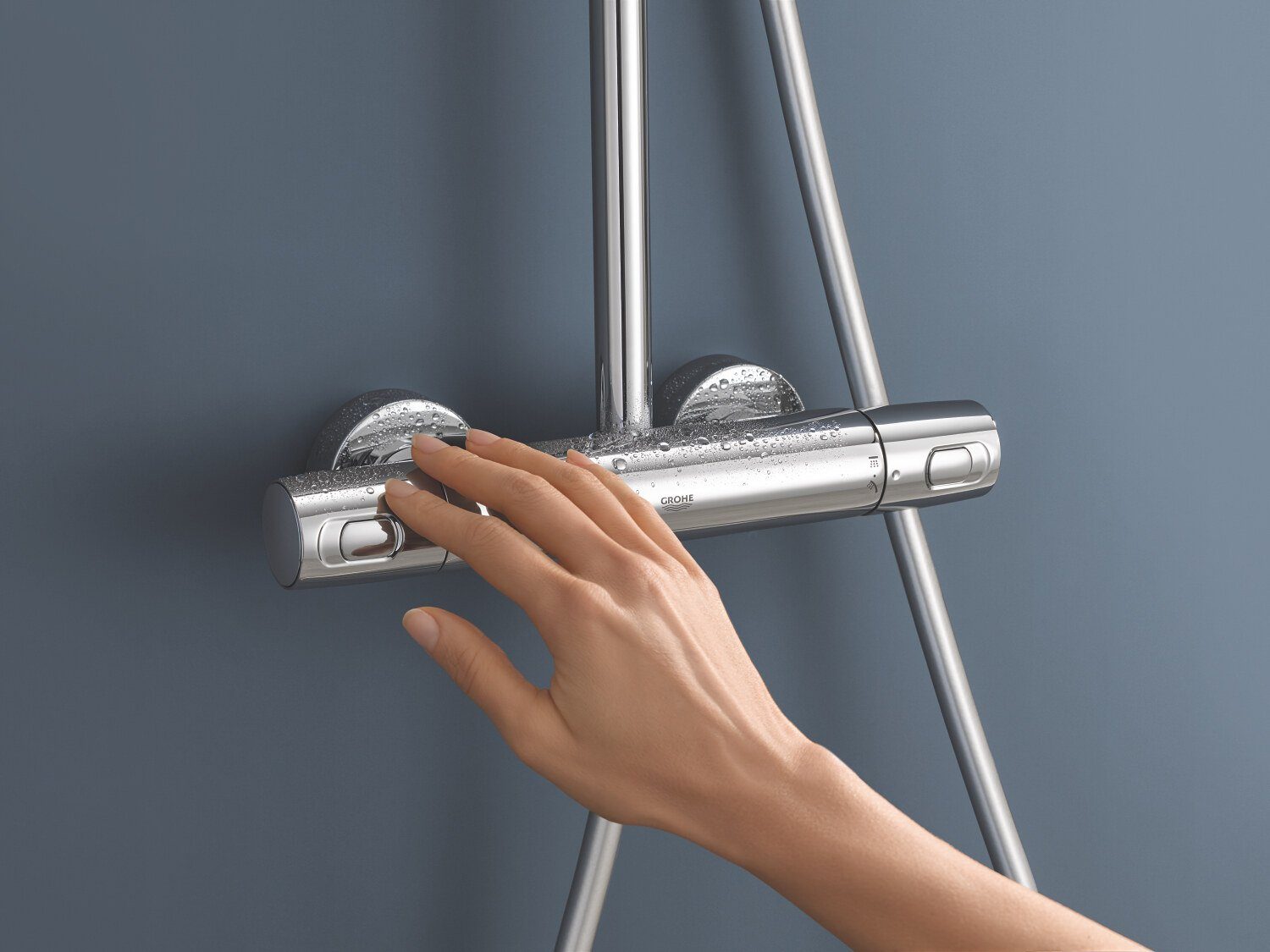 Chrom Mit Höhe 310, - Grohe QuickFix cm, Vitalio Thermostatbatterie Duschsystem Joy 111.6