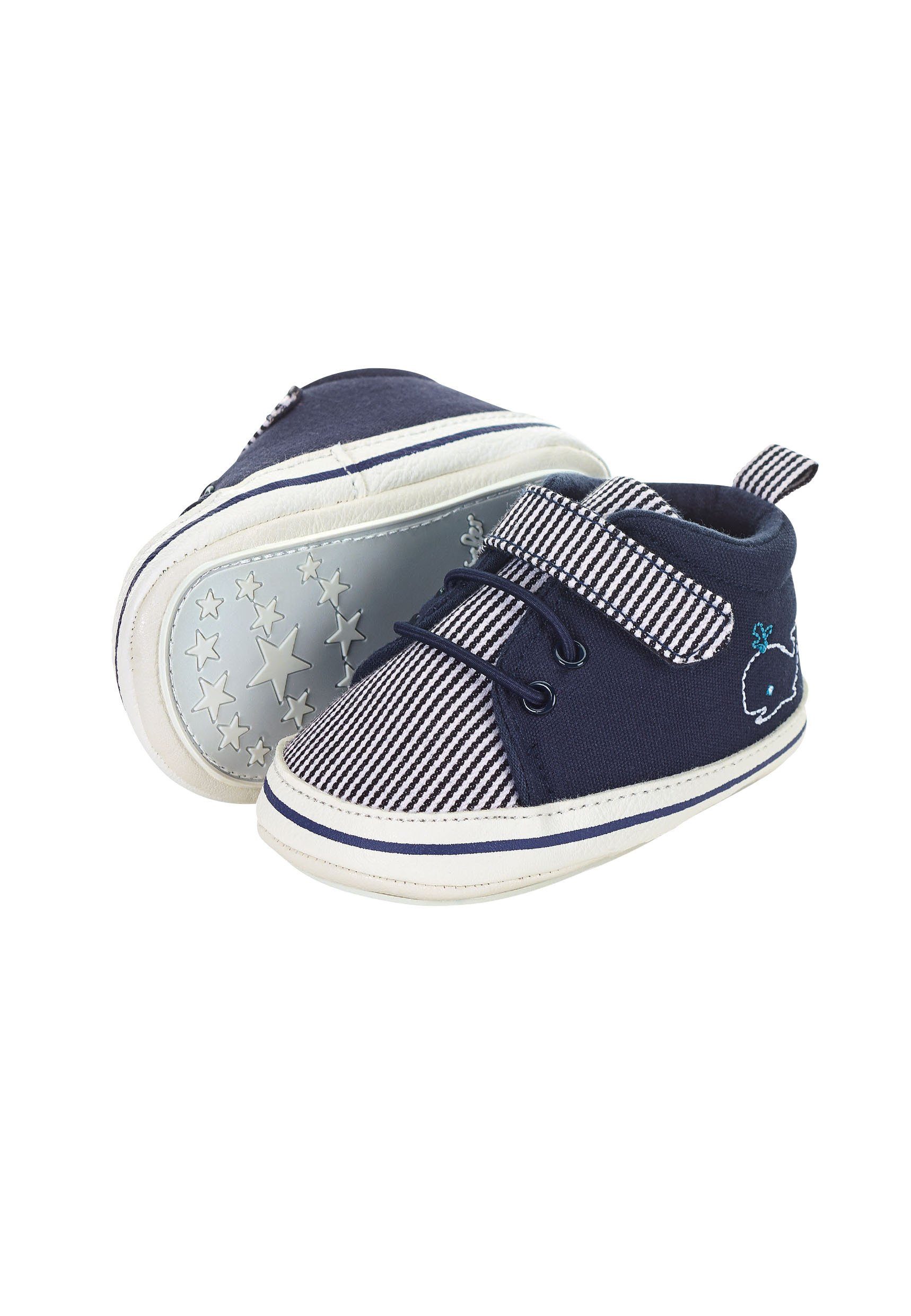 Sterntaler® Baby Schuhe Krabbelschuh Baby Schuhe aus Baumwollstoff, Barfußgefühl, Klett, rutschfeste Sohle