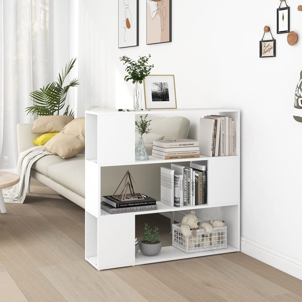 furnicato Bücherregal Raumteiler Weiß 100x24x94 cm