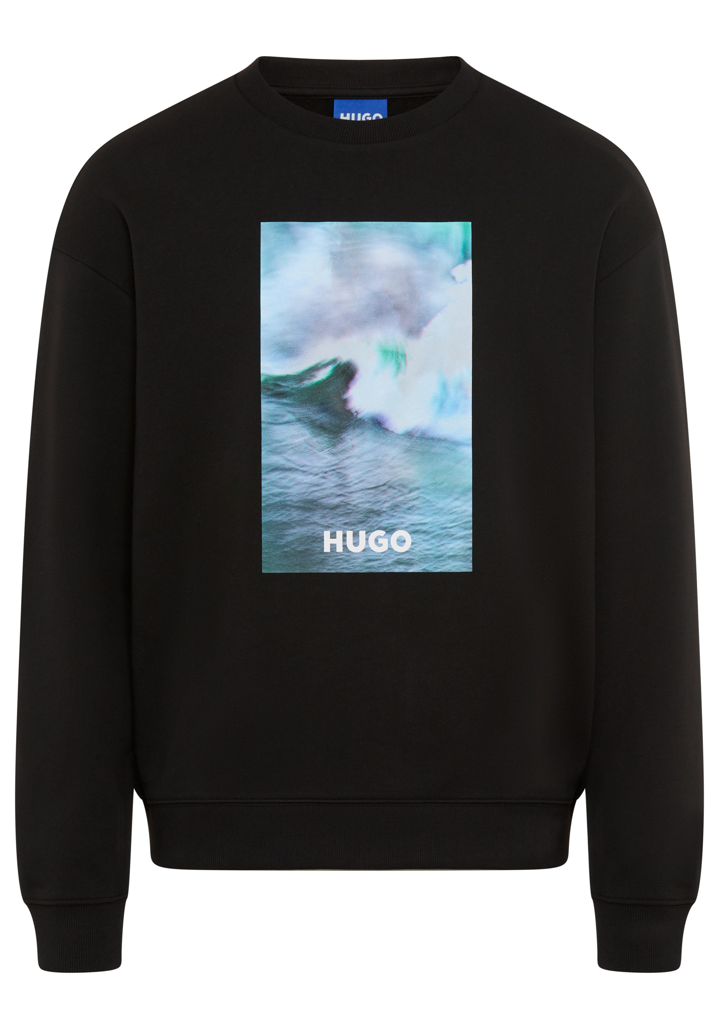 HUGO Blue Sweatshirt Nofintex Rundhalsausschnitt, Regular Fit, Foto-Druck