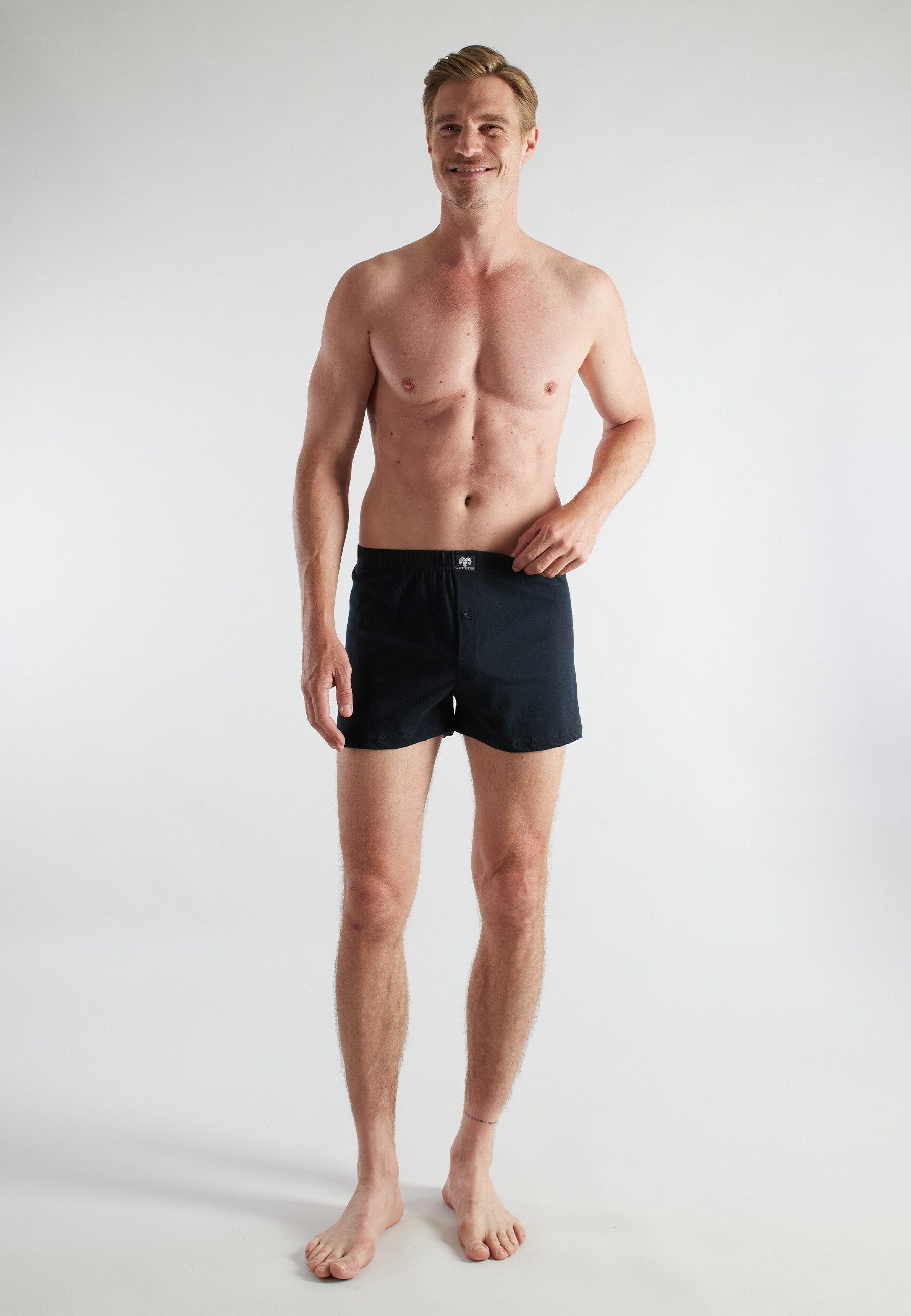 CECEBA Boxershorts CECEBA Herren Boxershort schwarz uni 2er Pack (2-St) günstig online kaufen
