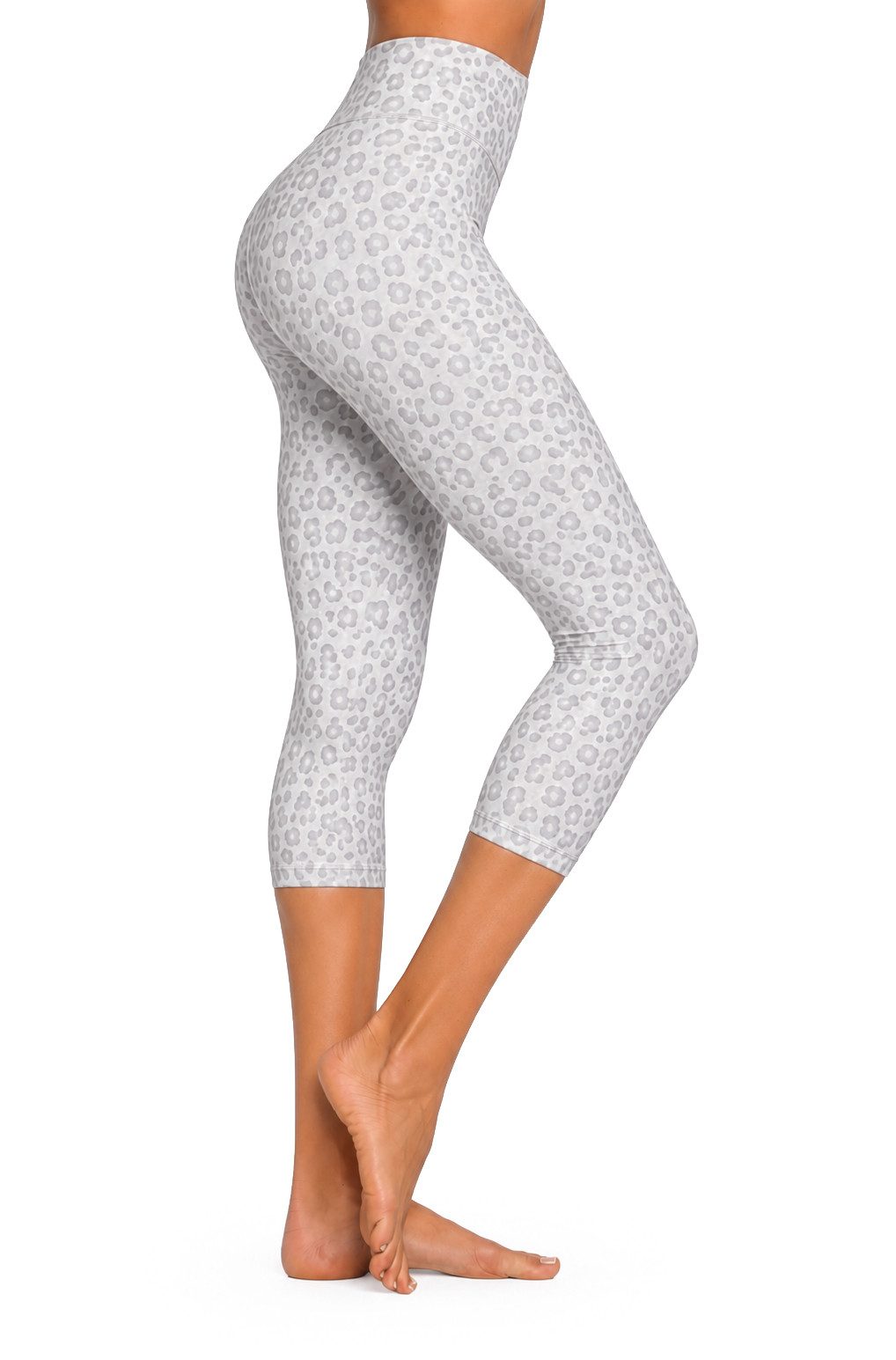 Smilodox Leggings Velvara, Capri Hose mit Leo-Muster, High Waist, für Gym & Laufen Leo-Print, 4-Wege-Stretch, blickdicht, schnelltrocknend