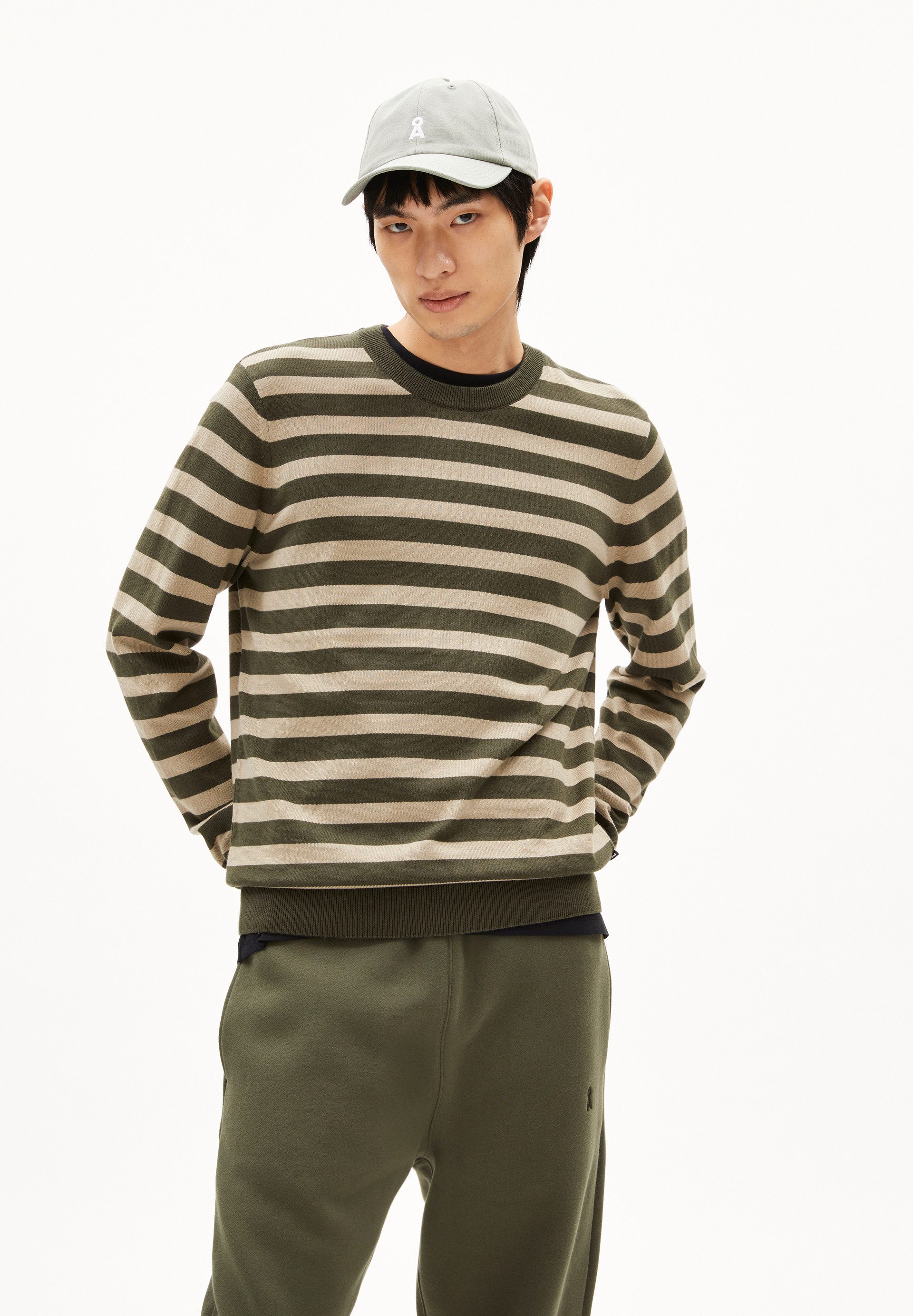 Armedangels Strickpullover LOUKAA FINE STRIPES Pullover aus Bio-Baumwolle Regular Fit
