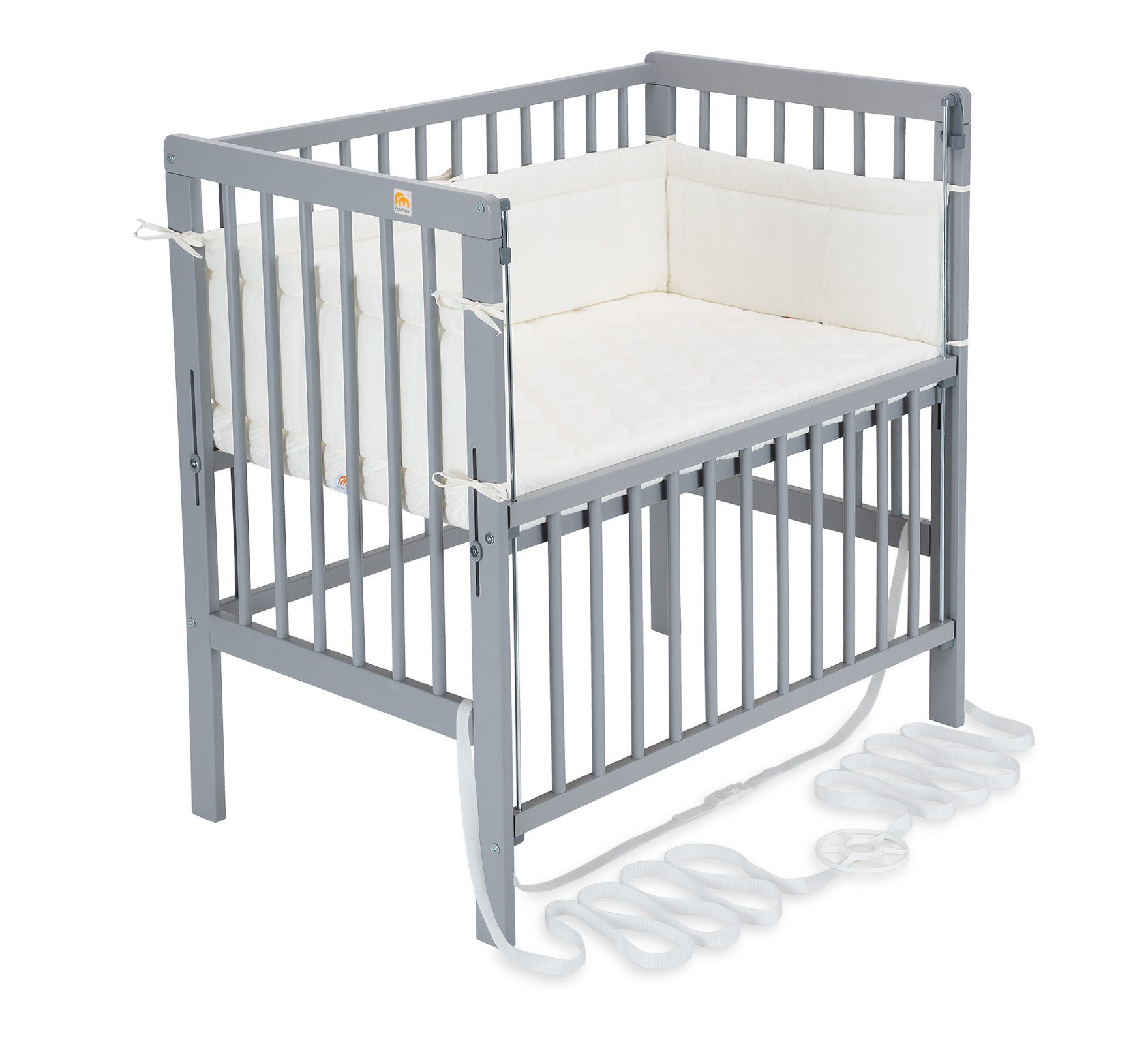 FabiMax Beistellbett Flex grau, 2in1, Beistellbett günstig online kaufen