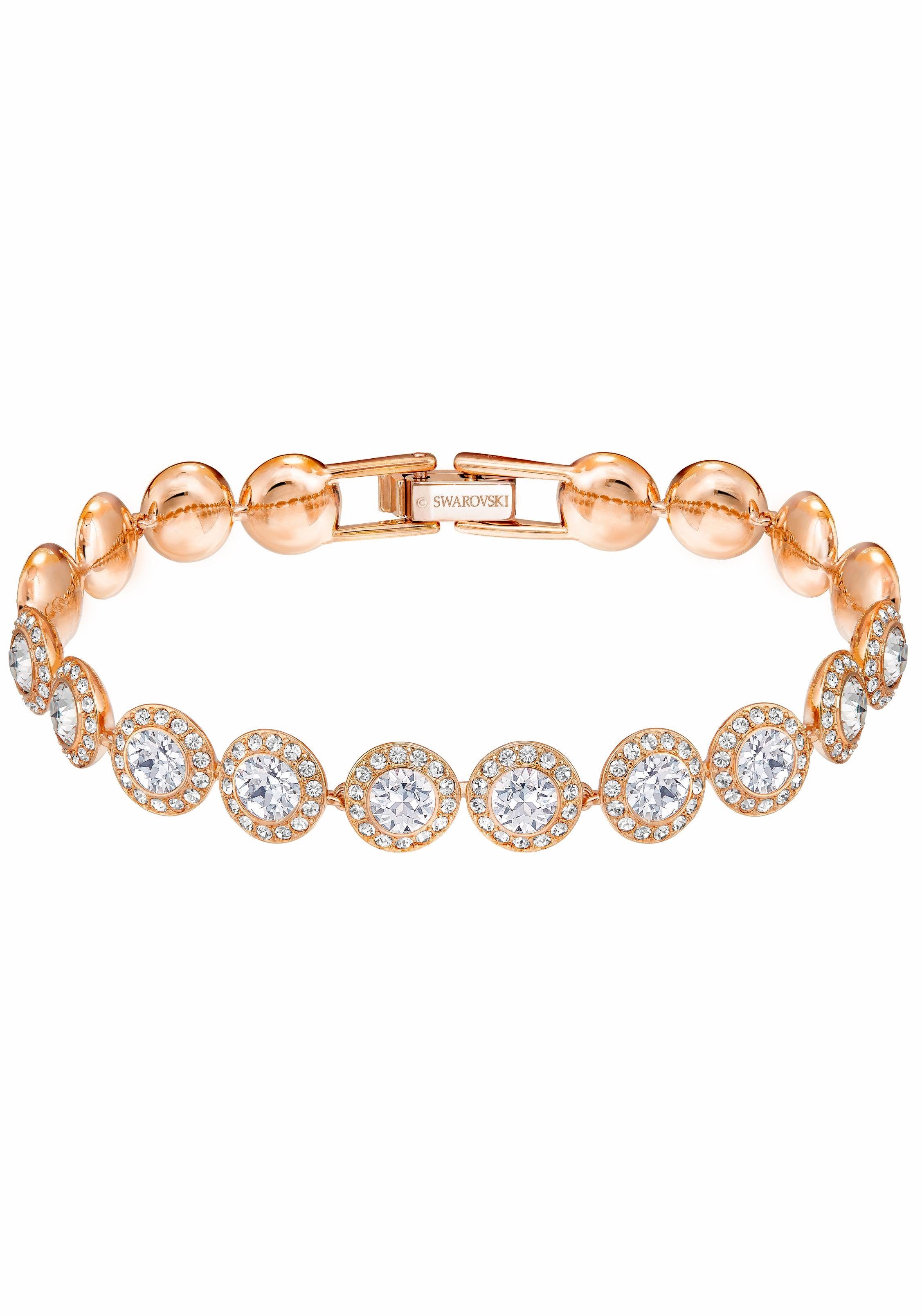 ANGELIC, 5240513, VERGOLDUNG, Swarovski® Kristallen Swarovski ROSÈ Armband WEISS, mit