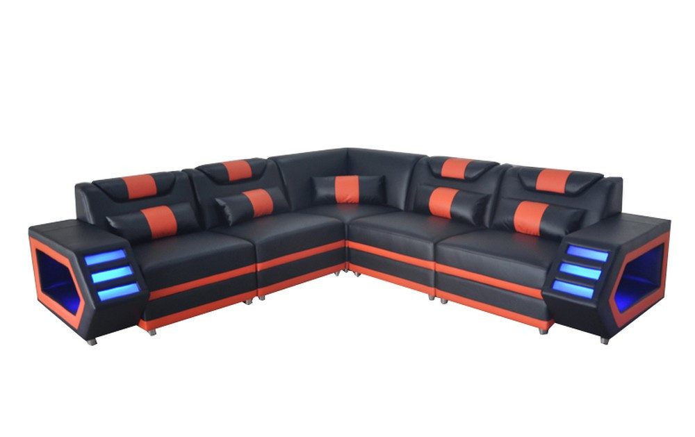 JVmoebel Ecksofa Elegantes Leder-Ecksofa mit Polyätherschaum-Polsterung, Made in Europa