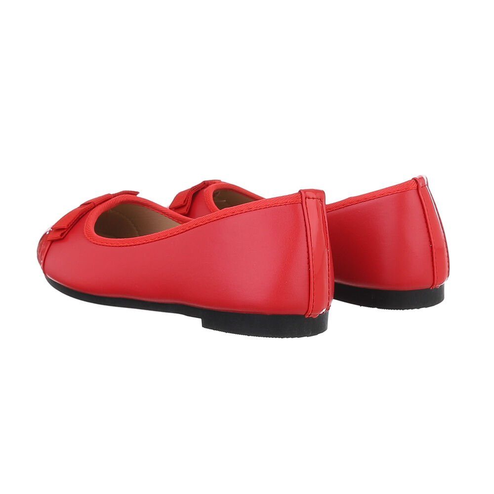 Ital-Design Damen Freizeit Ballerina (85894236) Blockabsatz Klassische Ballerinas in Rot