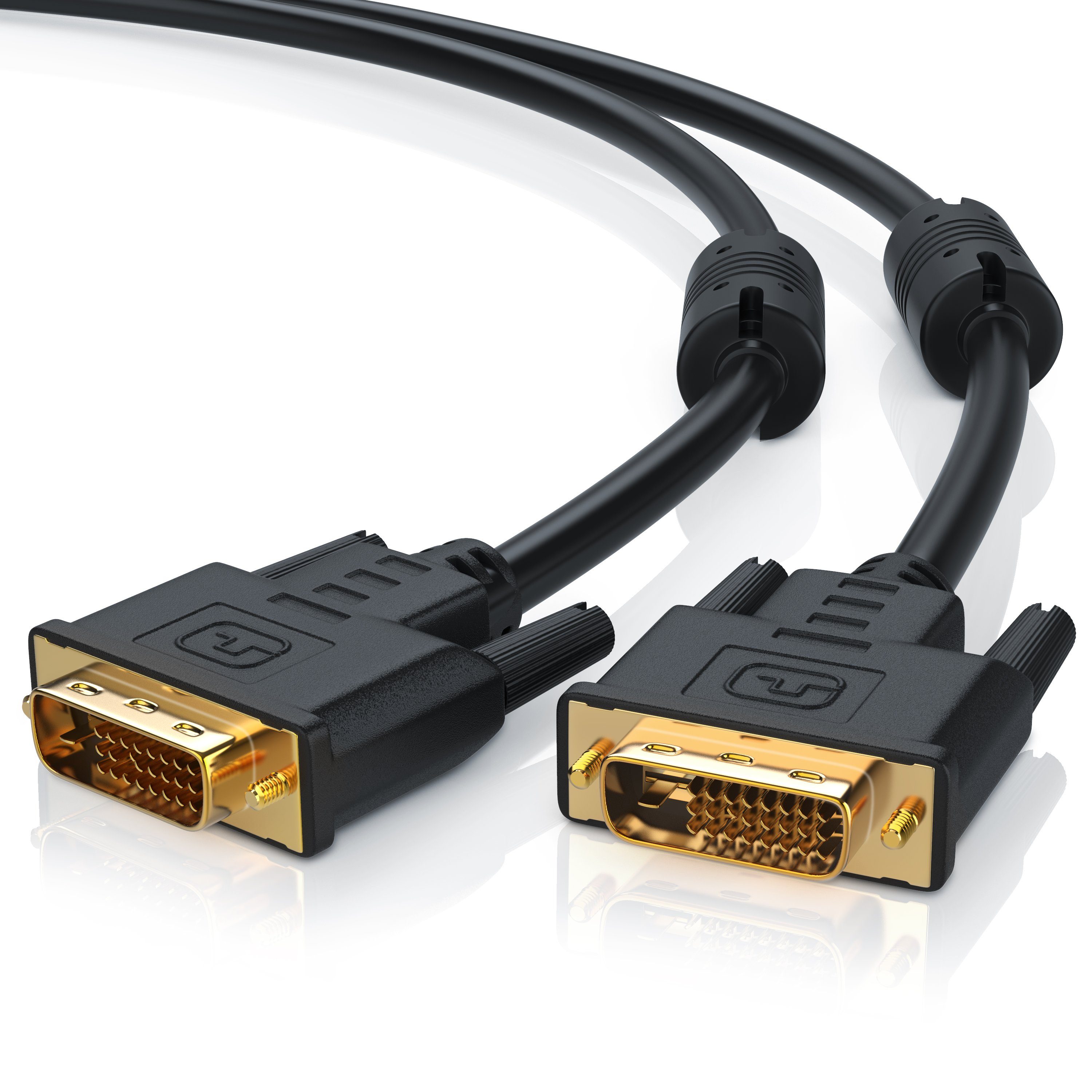 CSL Monitor Verbindungskabel Dual-Link 24+1 Auflösung bis 2560x1600 - 1m Video-Kabel, DVI-D (DL), (100 cm), DVI-D, für Monitor, Beamer, Grafikkarte, flimmerfreie Bildübertragung