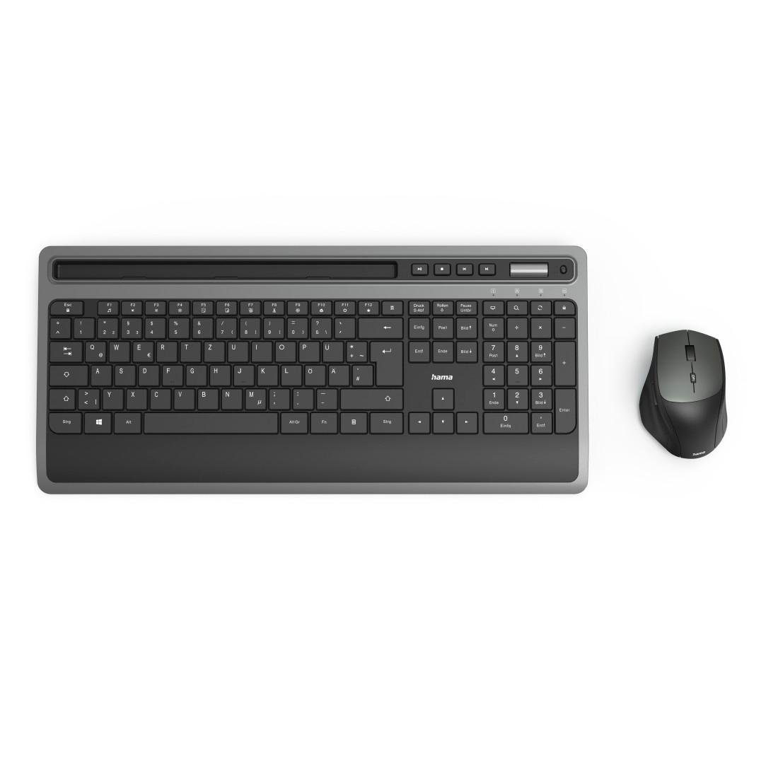 Hama Multimedia-Funktastatur-/Maus-Set KMW-600 Schwarz/Anthrazit Tastatur- und Maus-Set